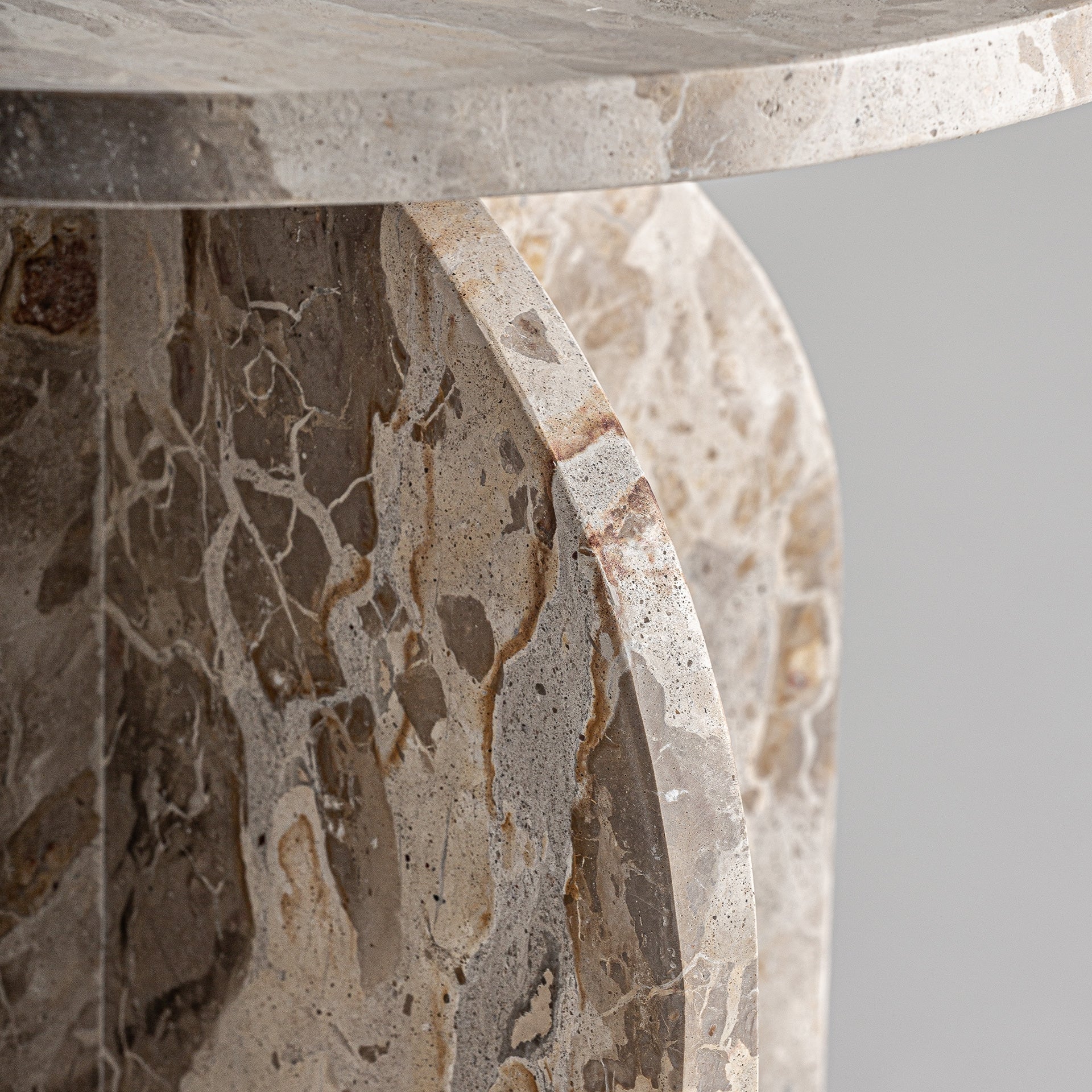 ALESSANO Side Table Beige Marble