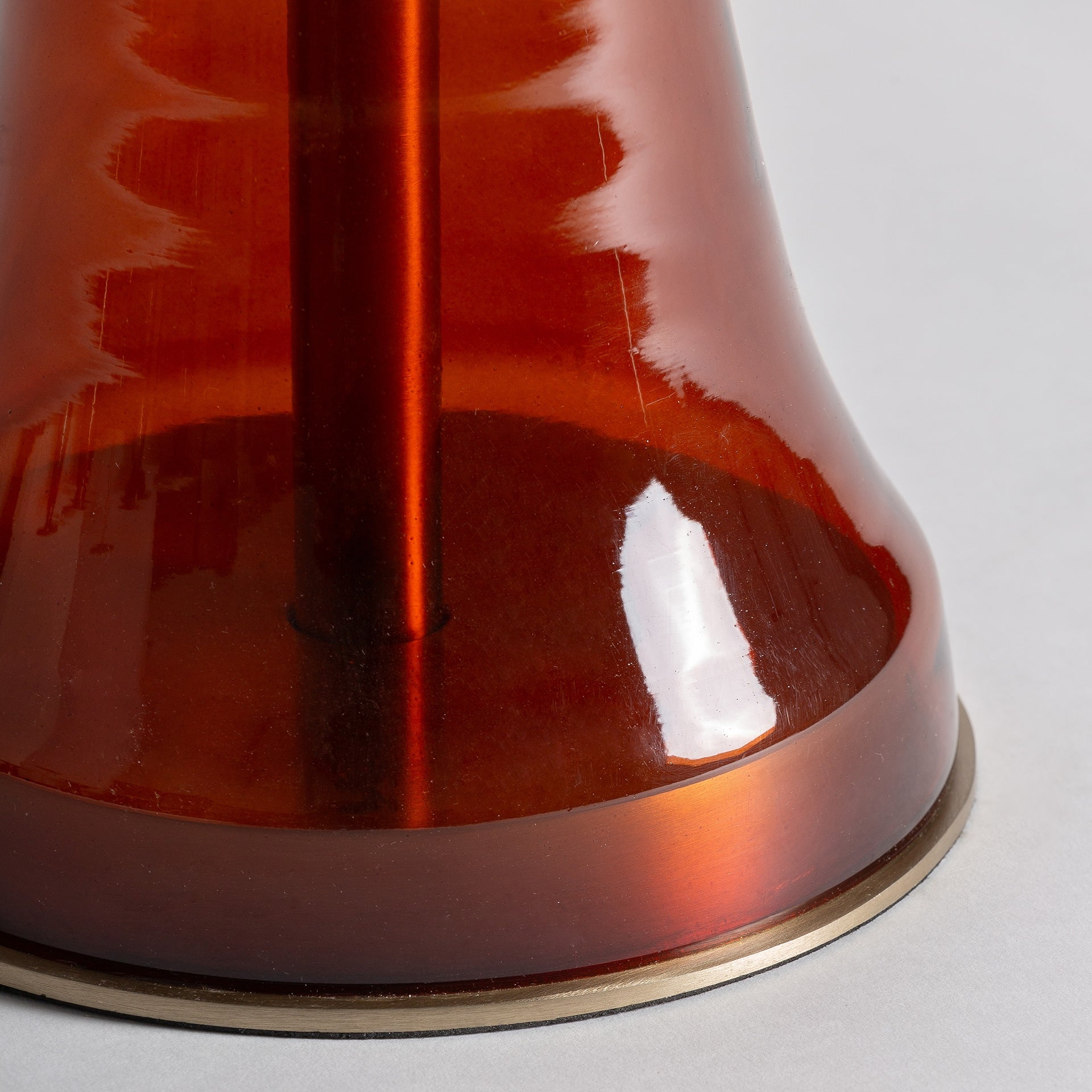 Beistelltisch COLMAR orange Glas mit Marmorplatte