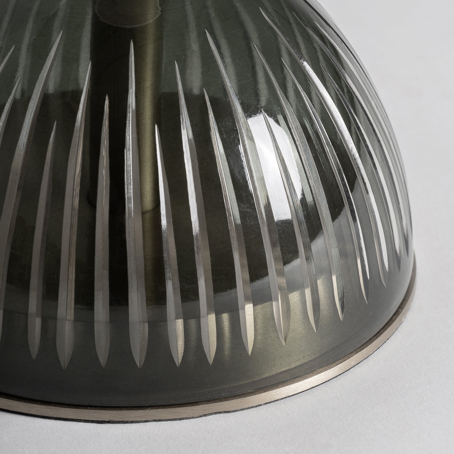 MURANO Side Table with Gray Glass and Marble Top