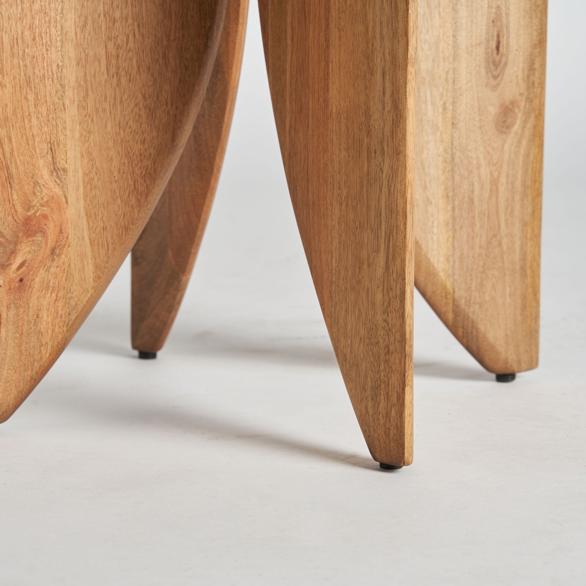 RIESA Side Table in Mango Wood with Glass Top