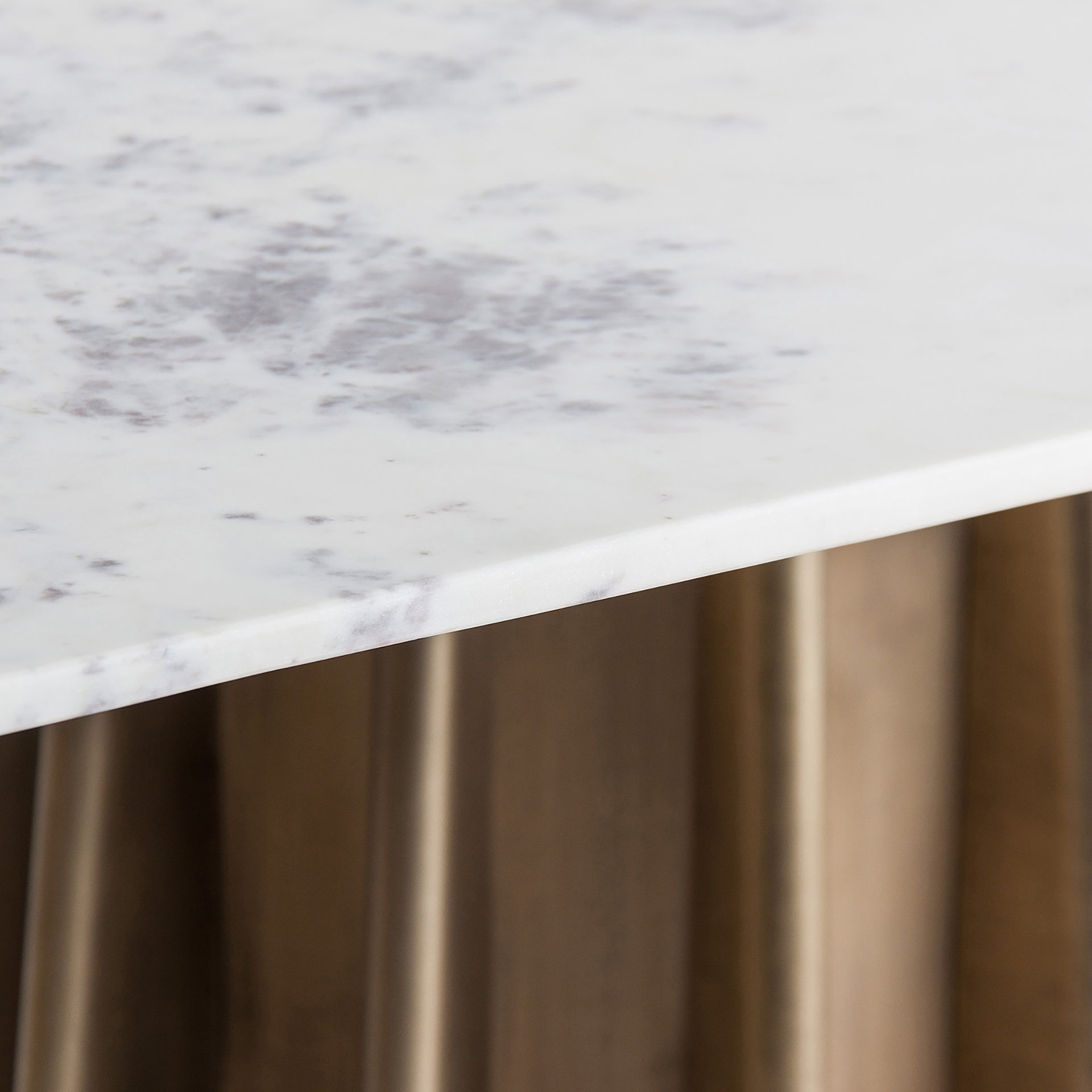 LEZEY Table White Marble with Gold Base