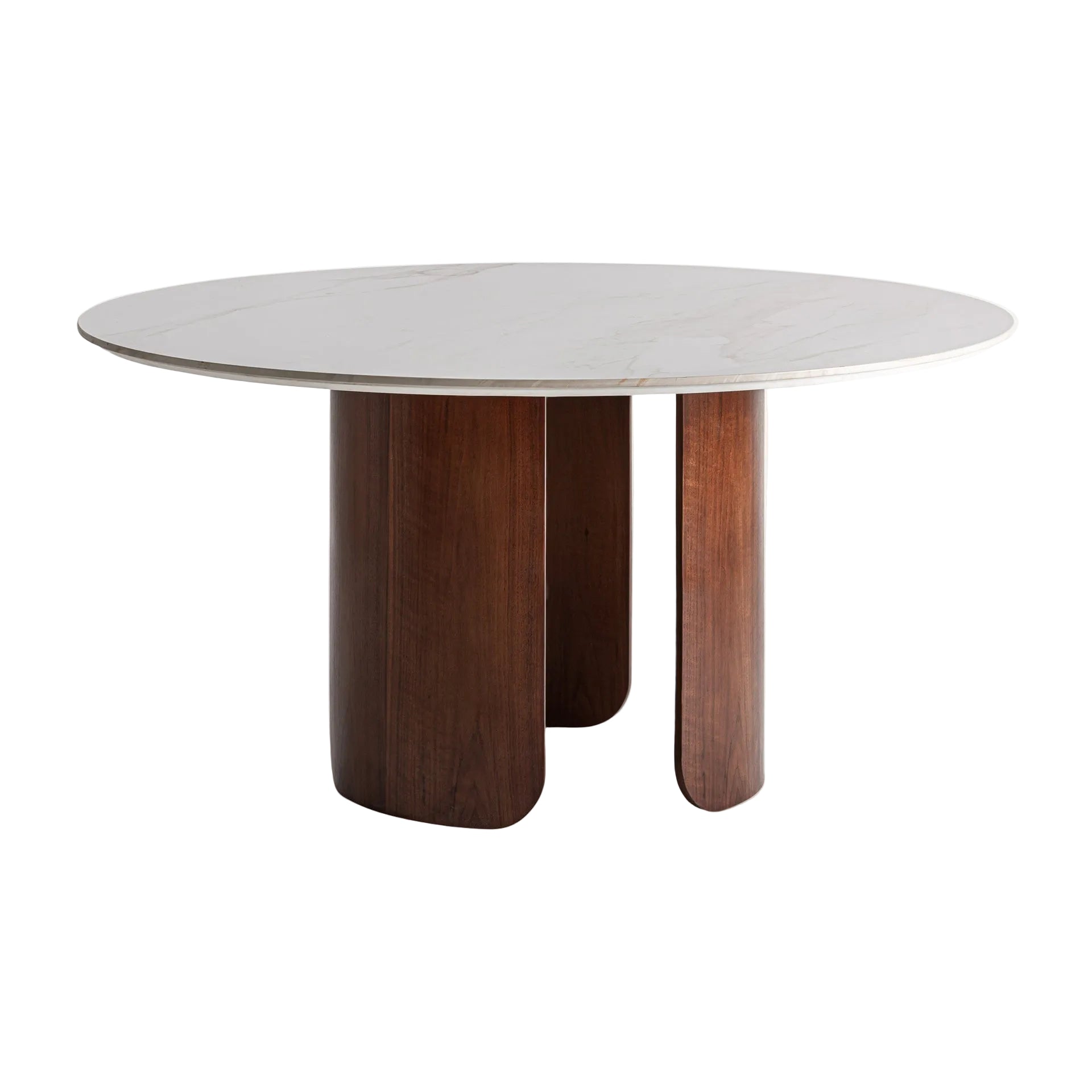 Round Table LHERM Beige Top with Wooden Base
