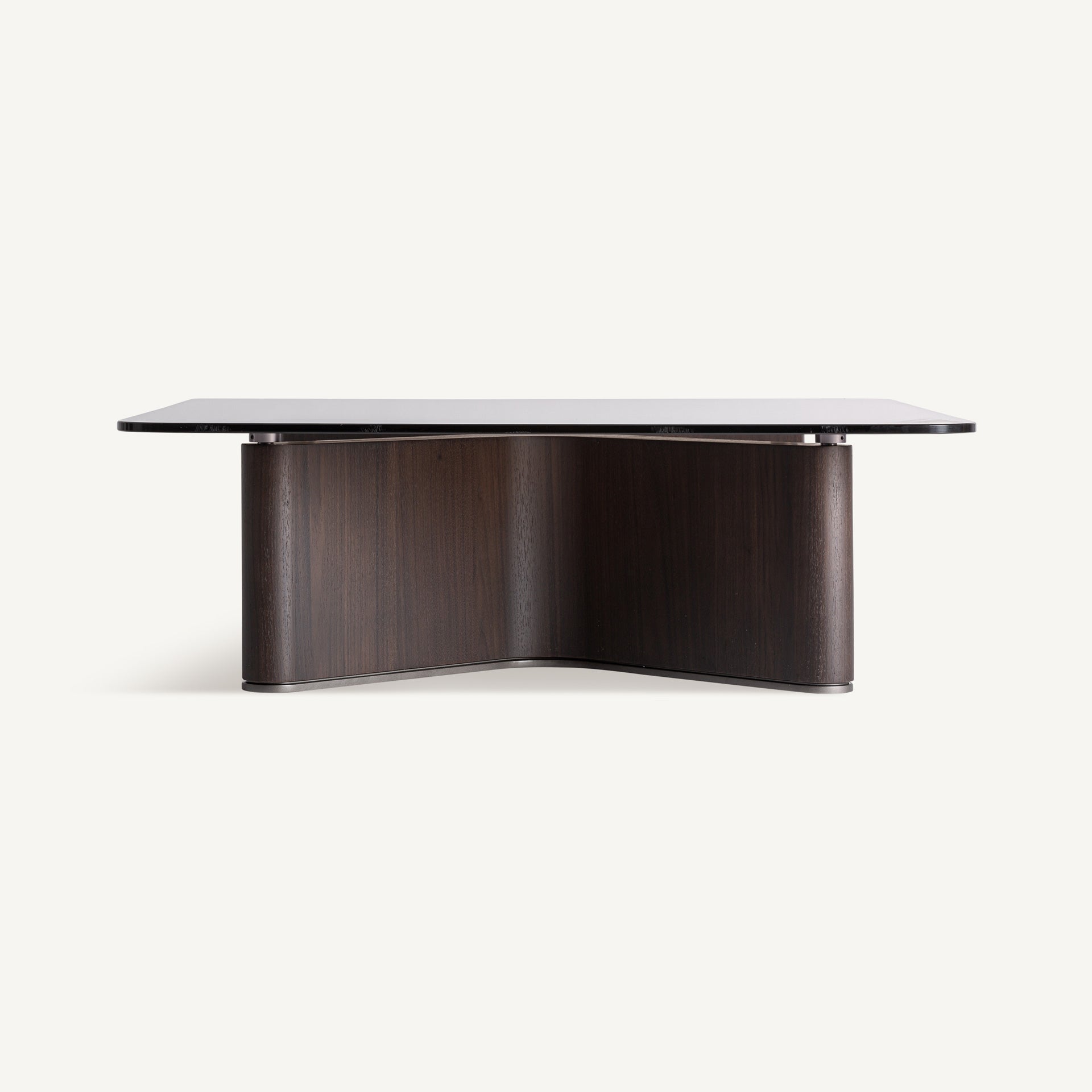 Couchtisch BRANSBY dunkles Eschenholz mit Glasplatte