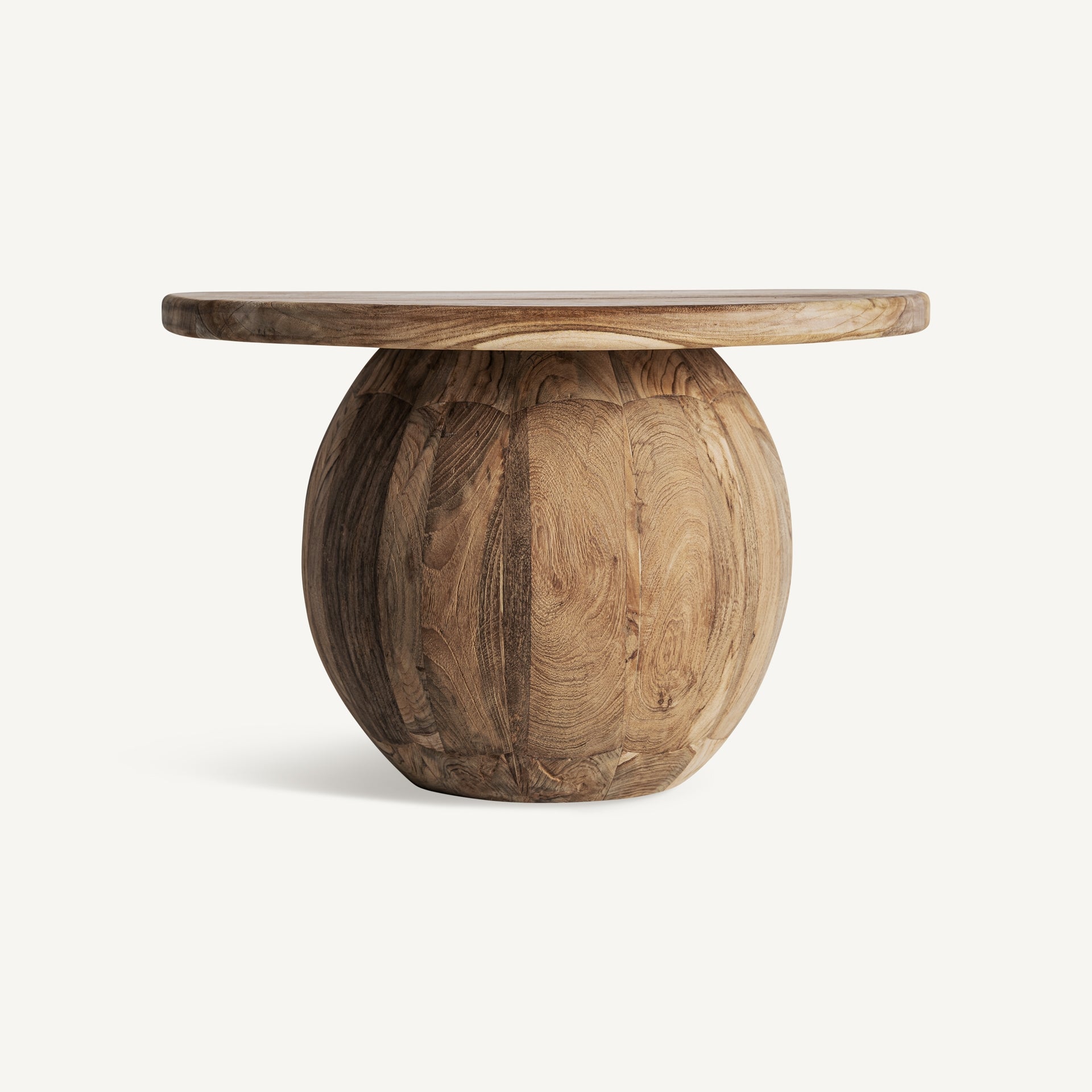 Runder Couchtisch ERLOY aus recyceltem Teakholz