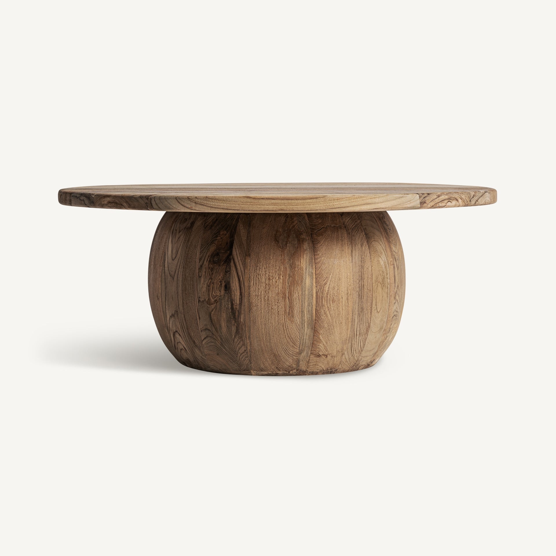 Runder Couchtisch ERLOY aus recyceltem Teakholz