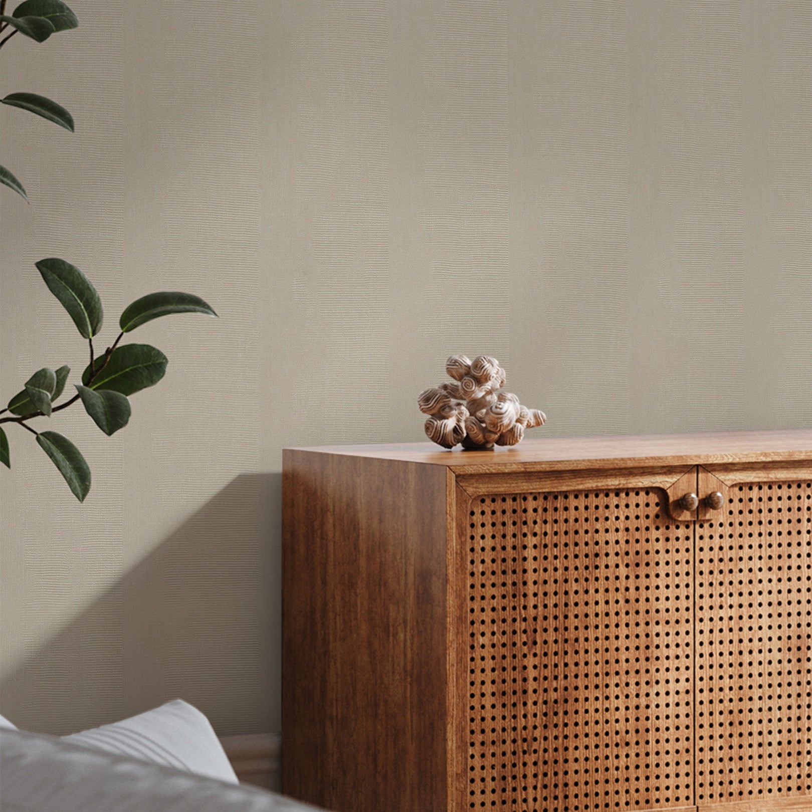 Strukturierte Tapete mit metallischen Reflexen NÉRIKOMI - ARGENT beige