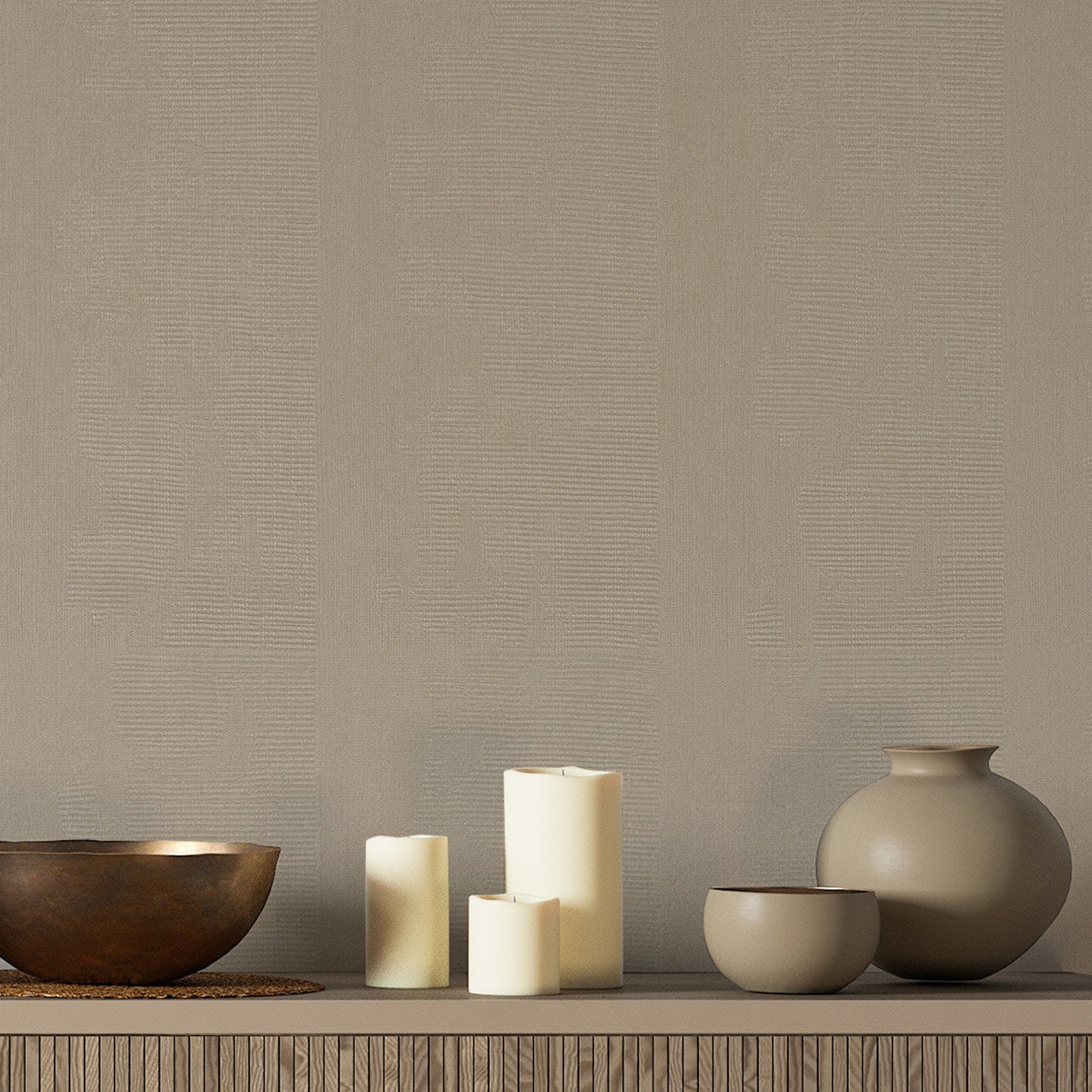 Strukturierte Tapete mit metallischen Reflexen NÉRIKOMI - ARGENT beige