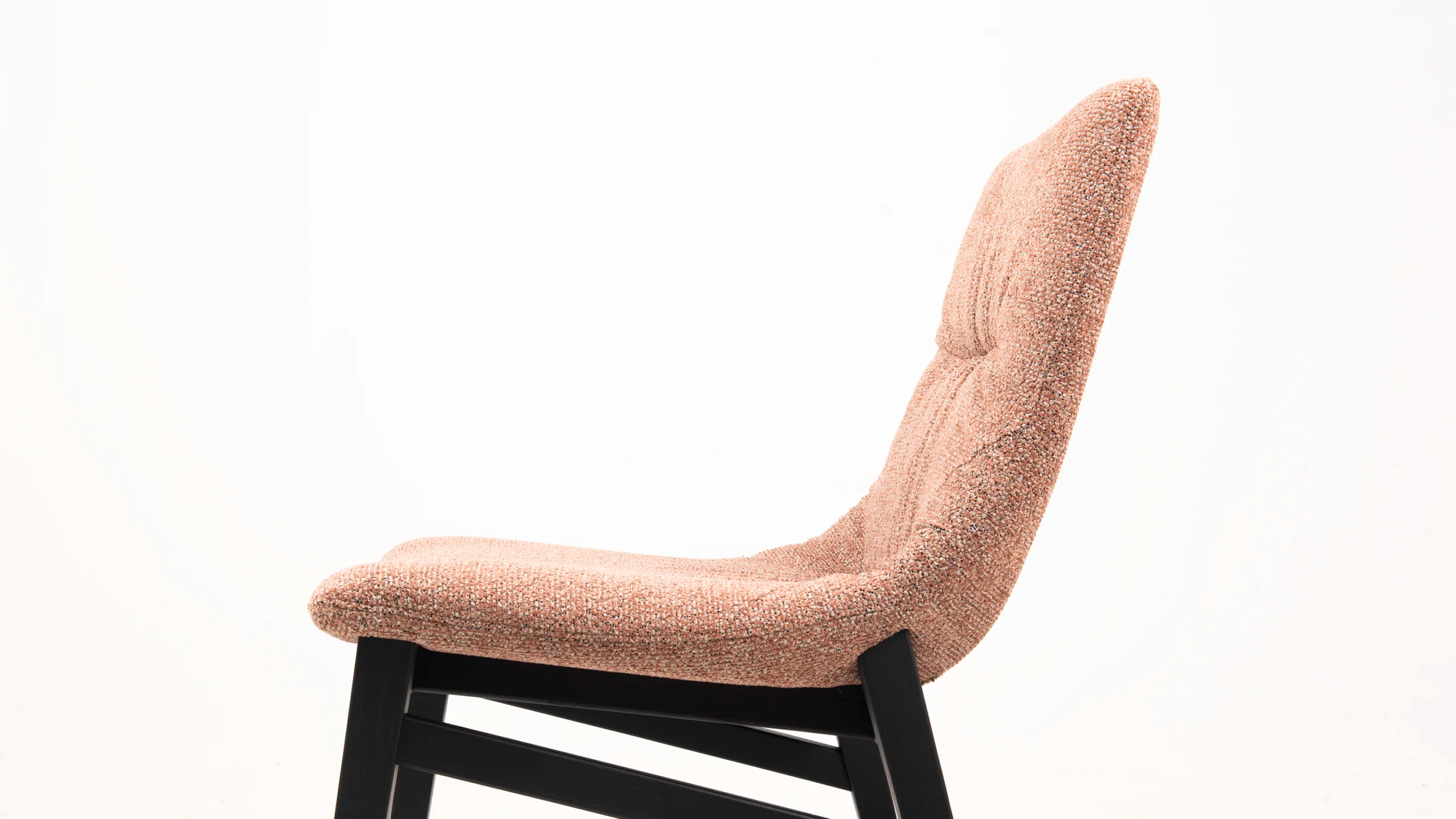 WAVE upholstered chair with wooden base