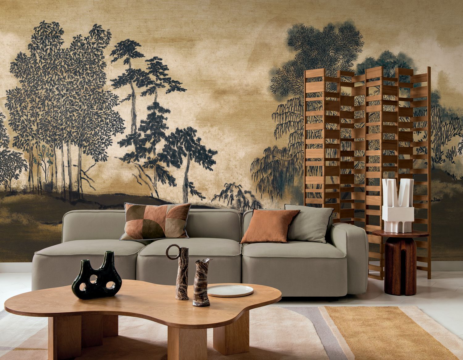 KORAKU Japanese Garden Beige Mural
