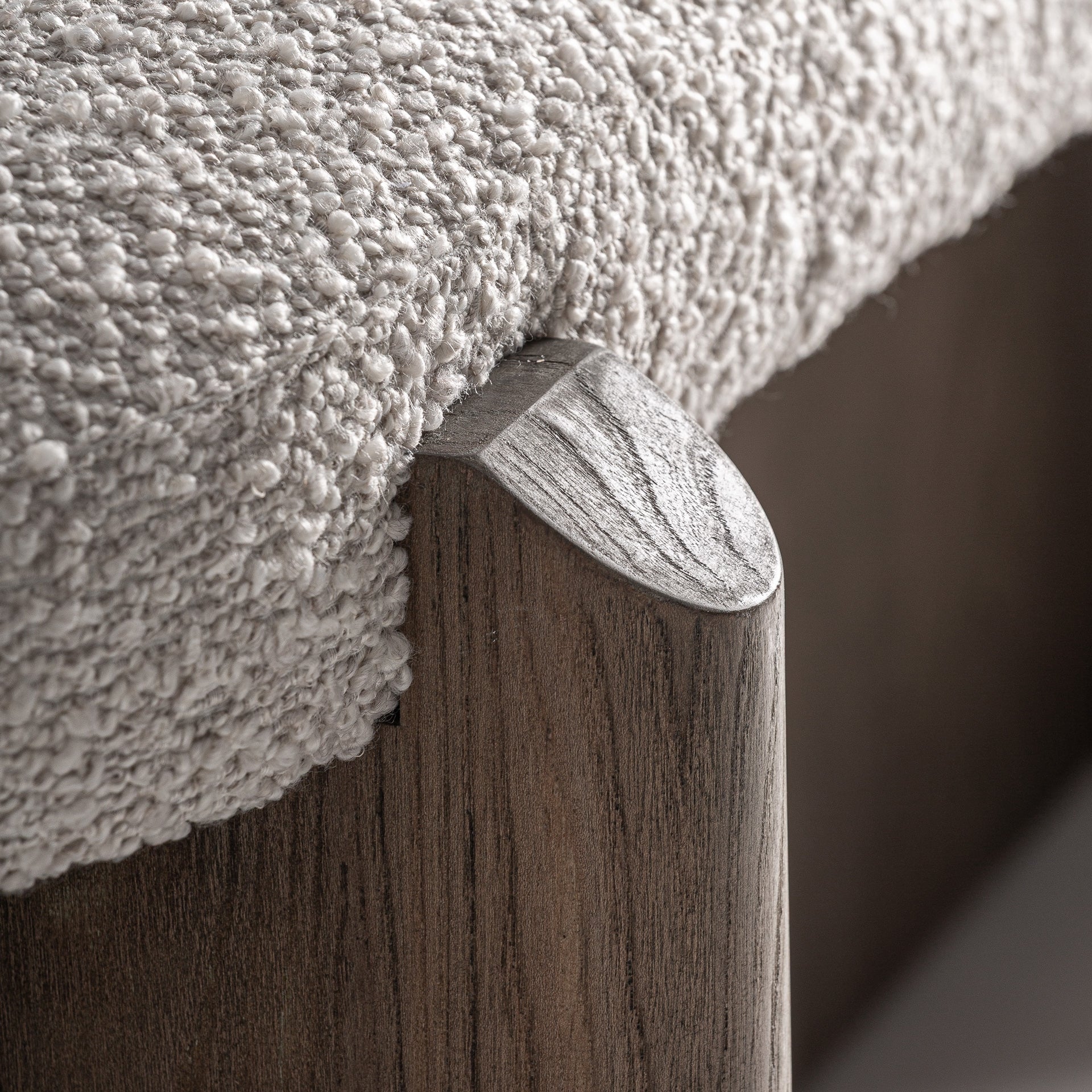 Bank JACQUARD aus Weidenholz mit beigem Sitzkissen