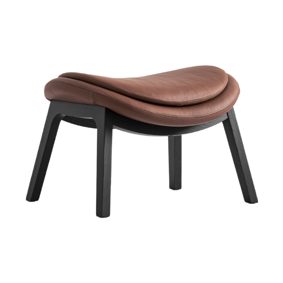 Polsterhocker LAZY mit schwarzem Holzgestell