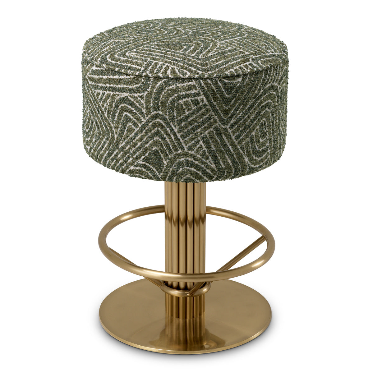 Stołek CARLETON zielony ze złotą podstawą
