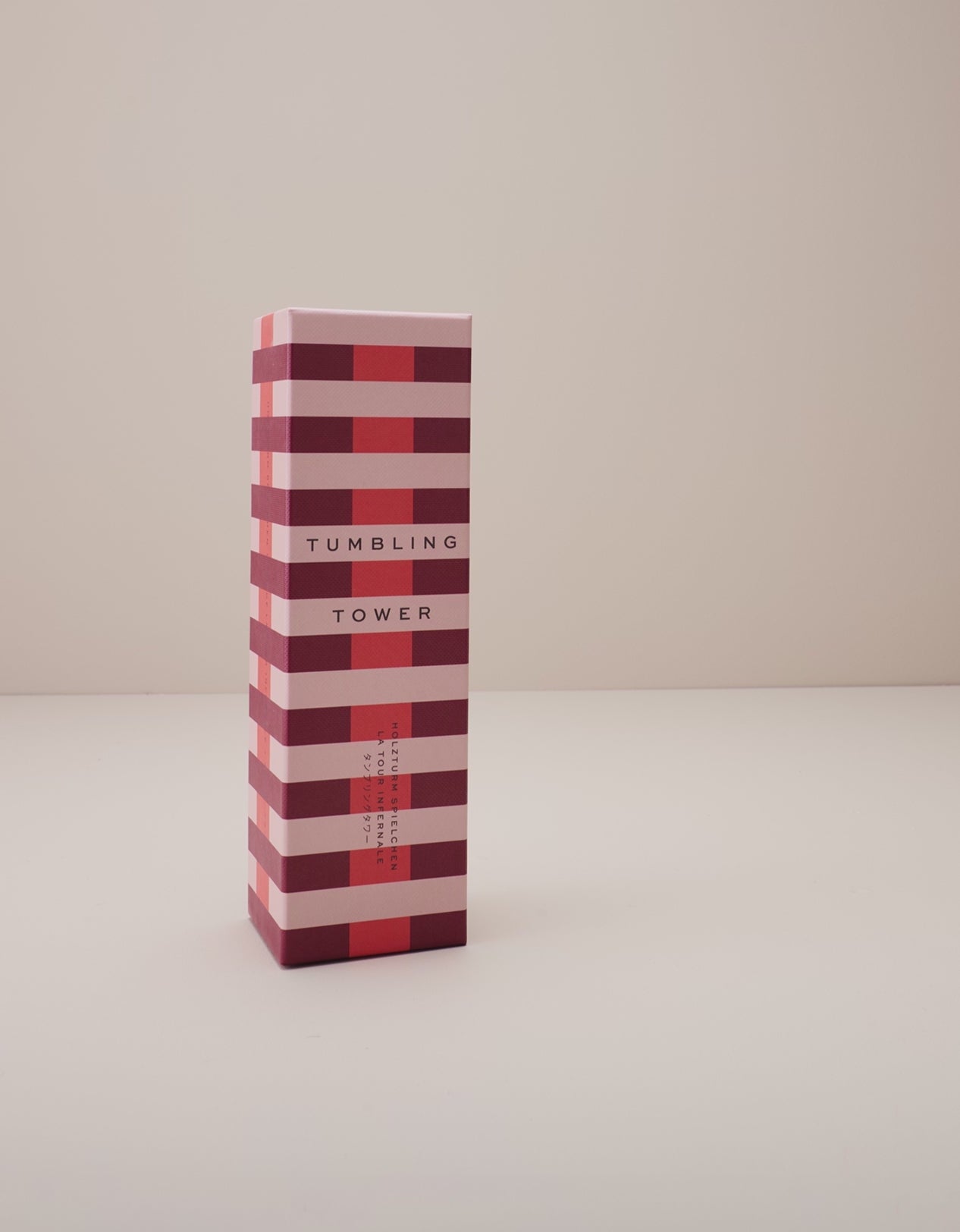 Strategic Yenga Tumbling Tower Beige with Red