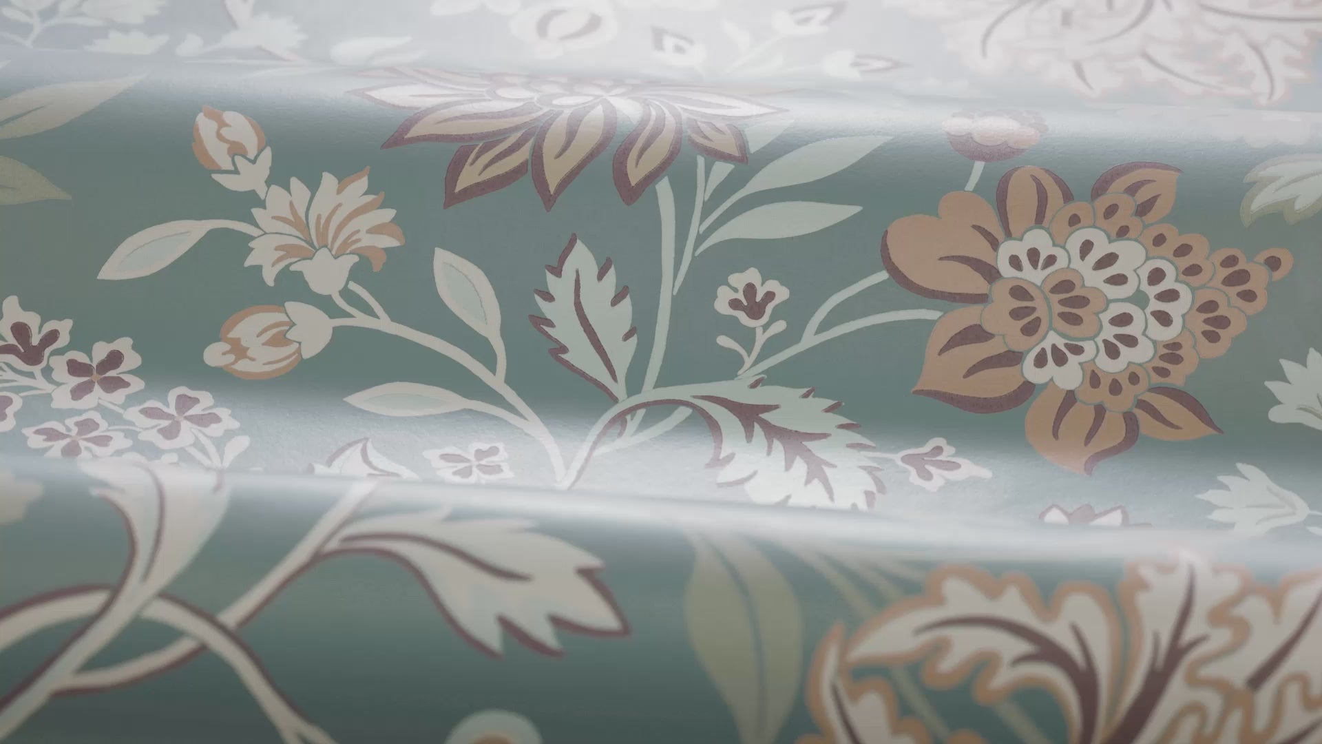 Tapeta flizelinowa papierowa z roślinnym wzorem ALICIA niebieski z zielonym