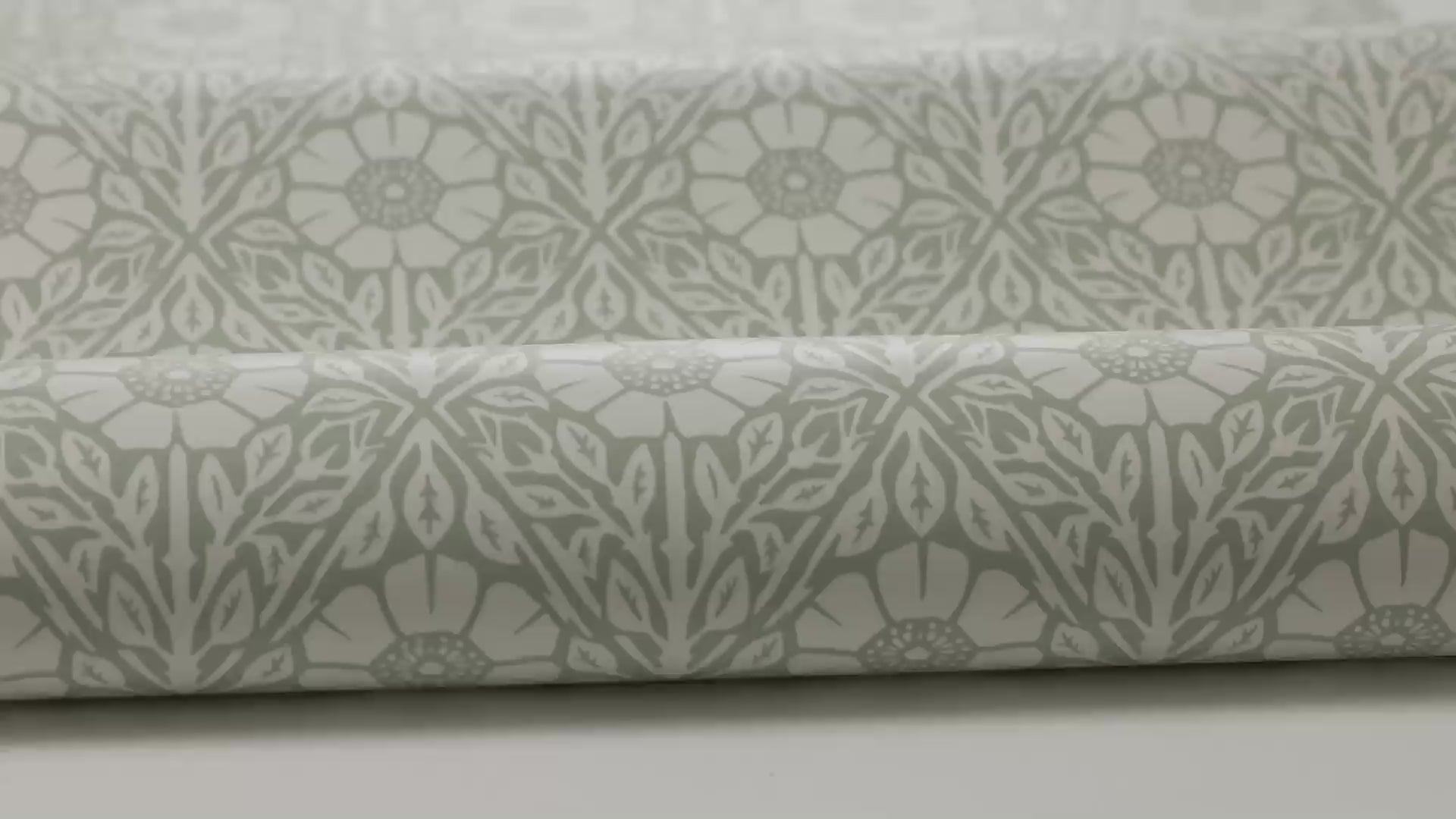Floral Pattern Wallpaper NYPONROS Green with White