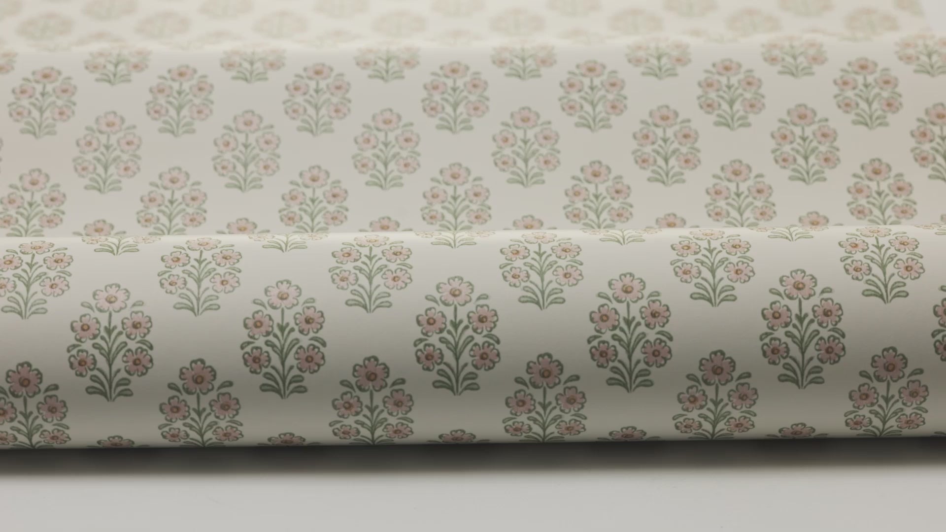 Tapete mit floralem Muster SIBYLLA in Creme mit Rosa