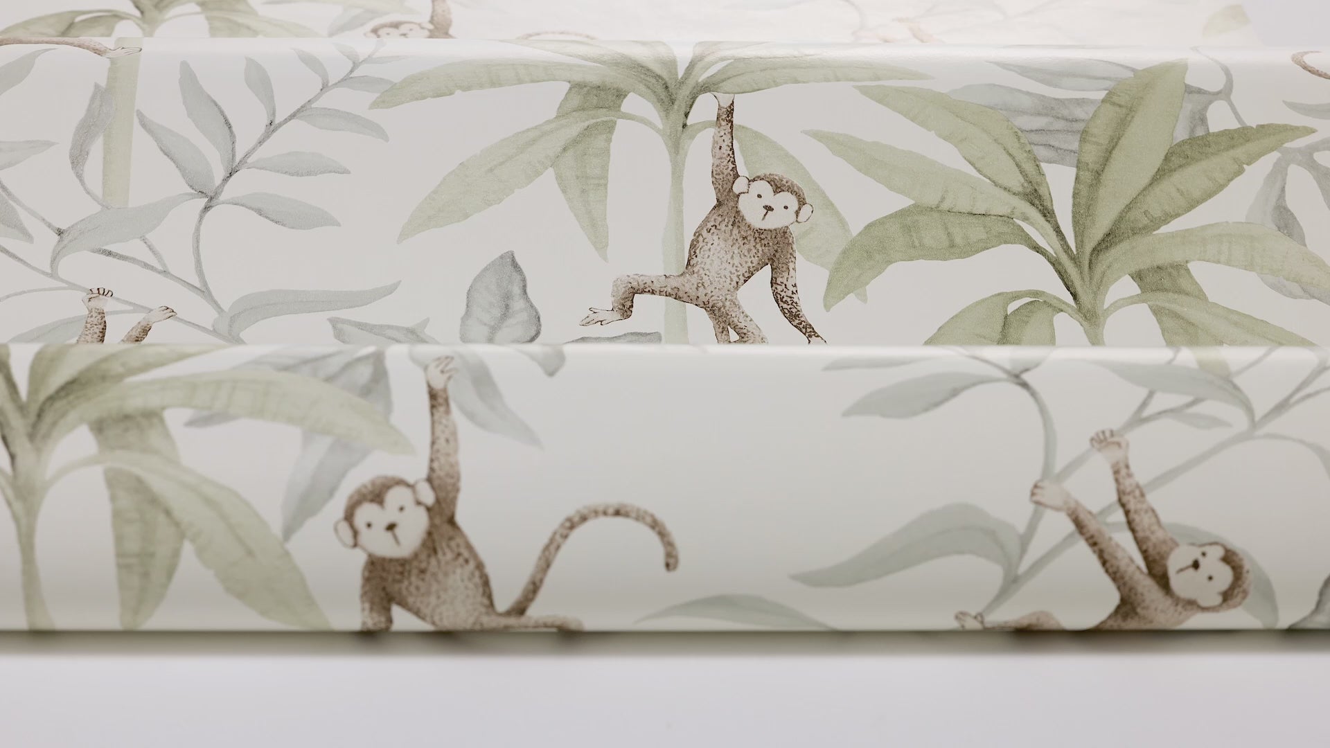 Tapeta dziecięca z motywem dżungli JUNGLE FRIENDS biały
