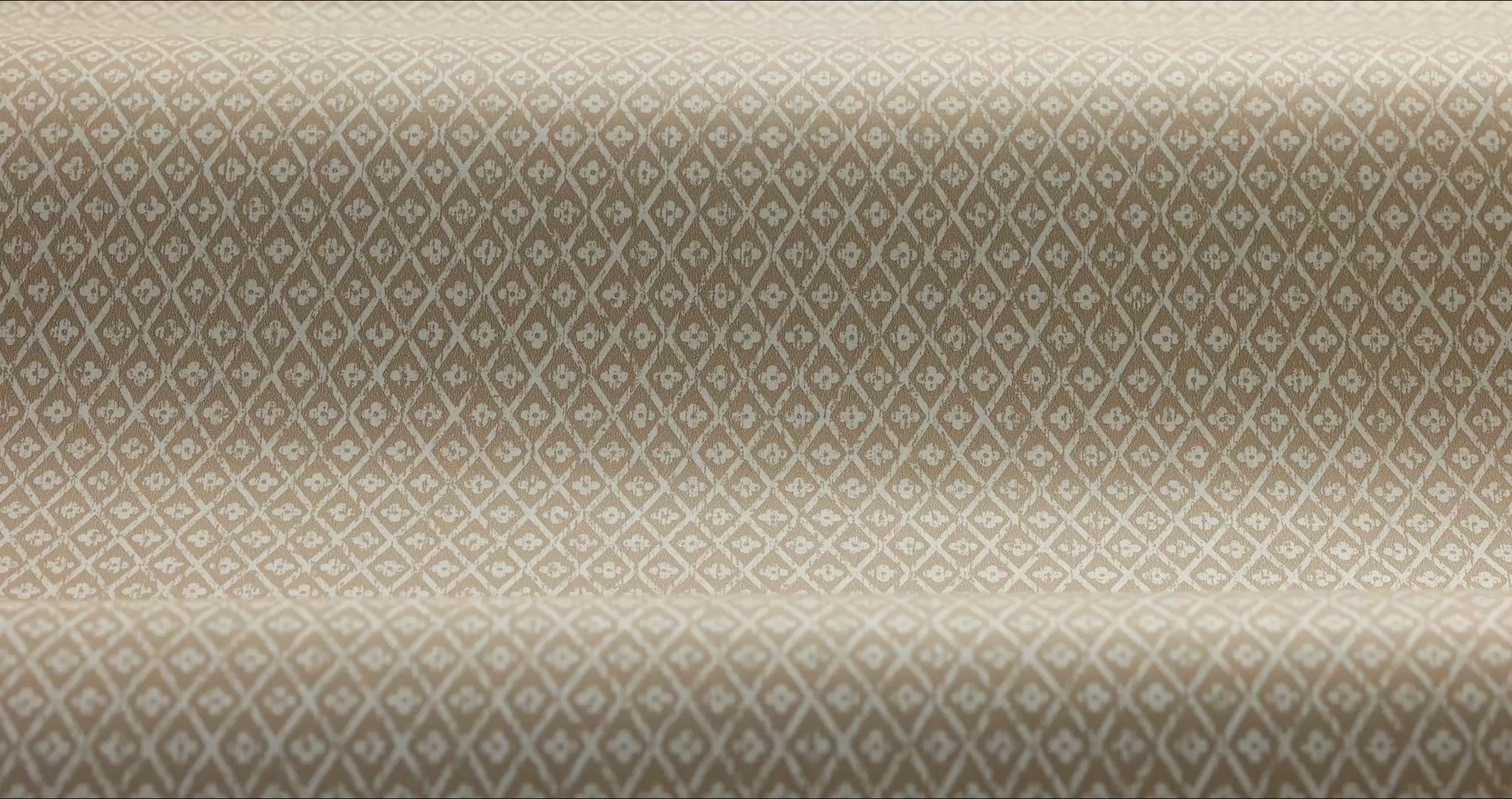 Tapeta z motywem geometrycznym WILLOWHERB brązowy z białym