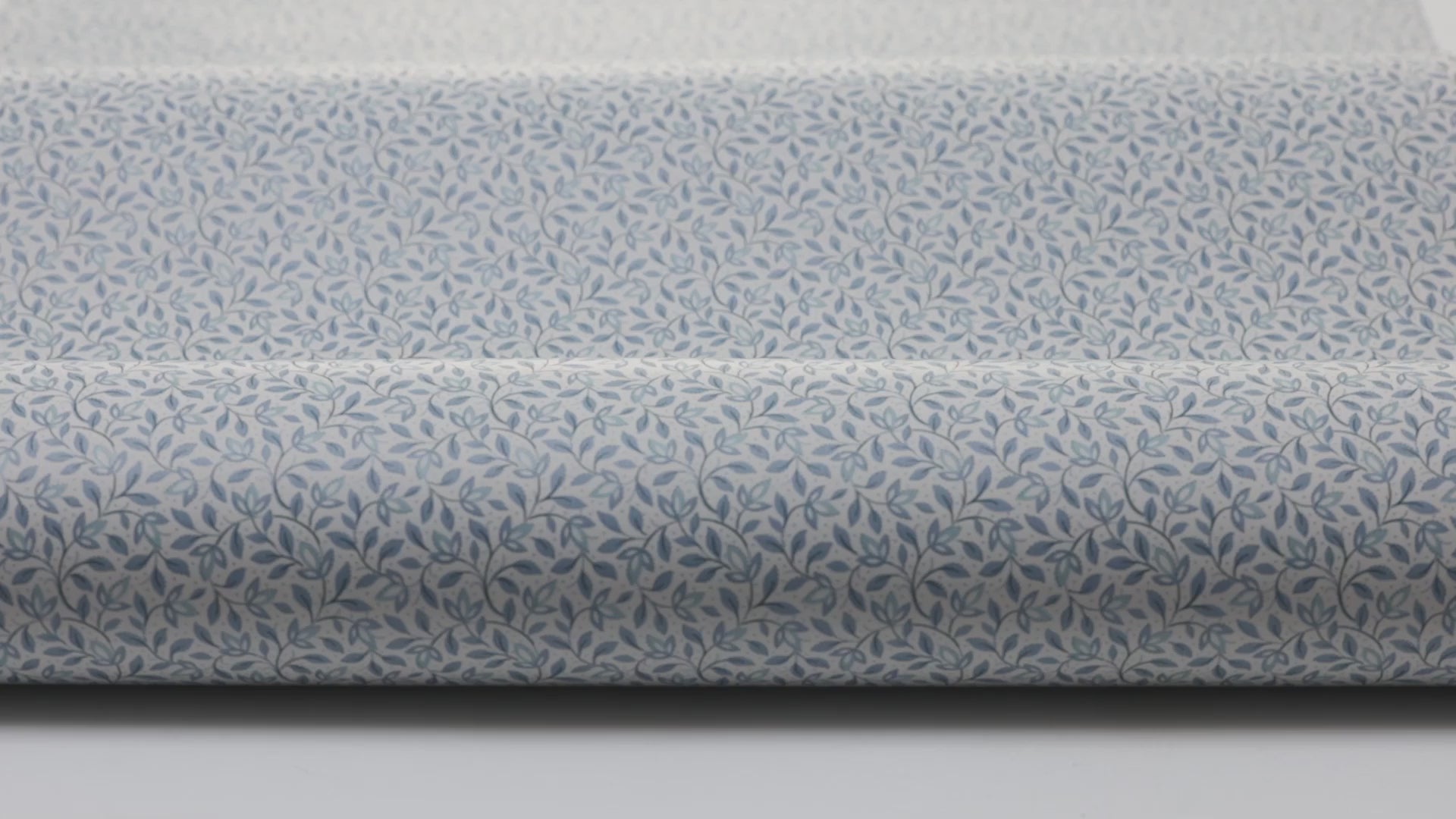 Tapete mit Pflanzenmotiv IDA blau mit Weiß