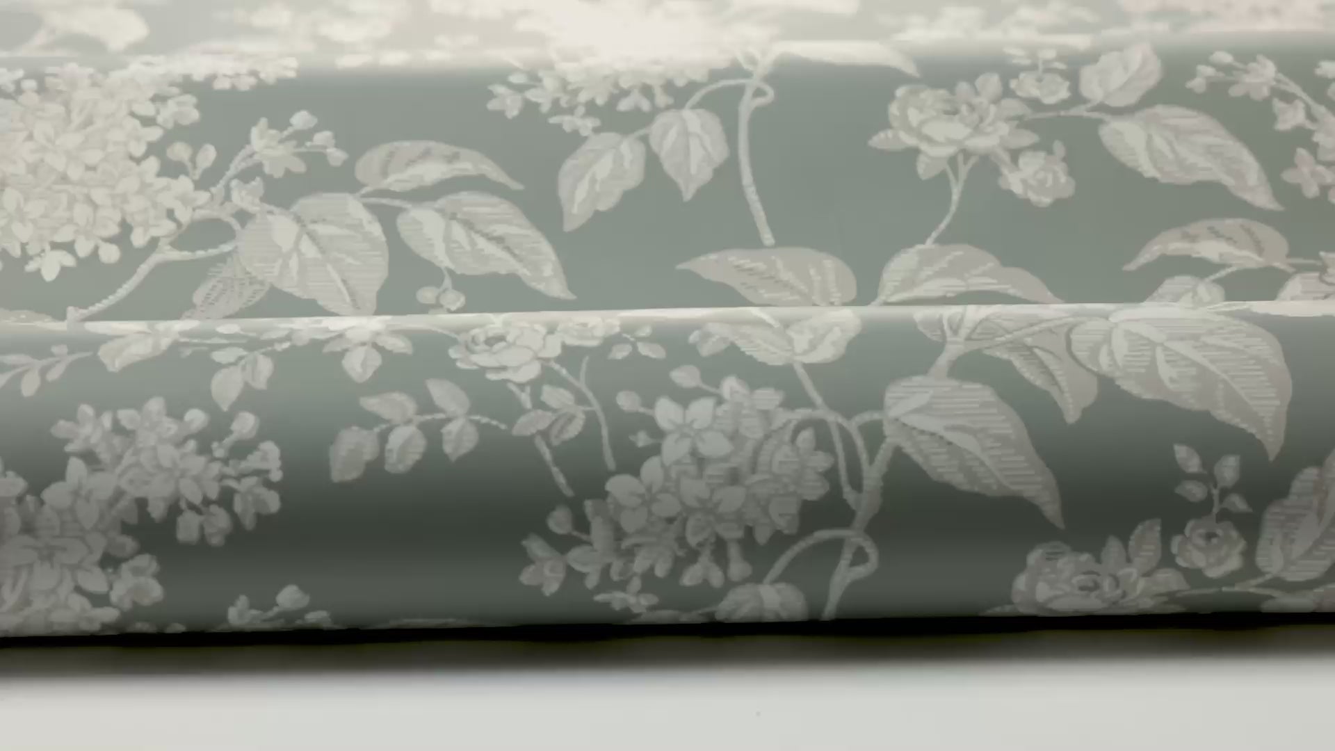 Tapete mit pflanzlichem Blumenmotiv SYREN grün mit beige