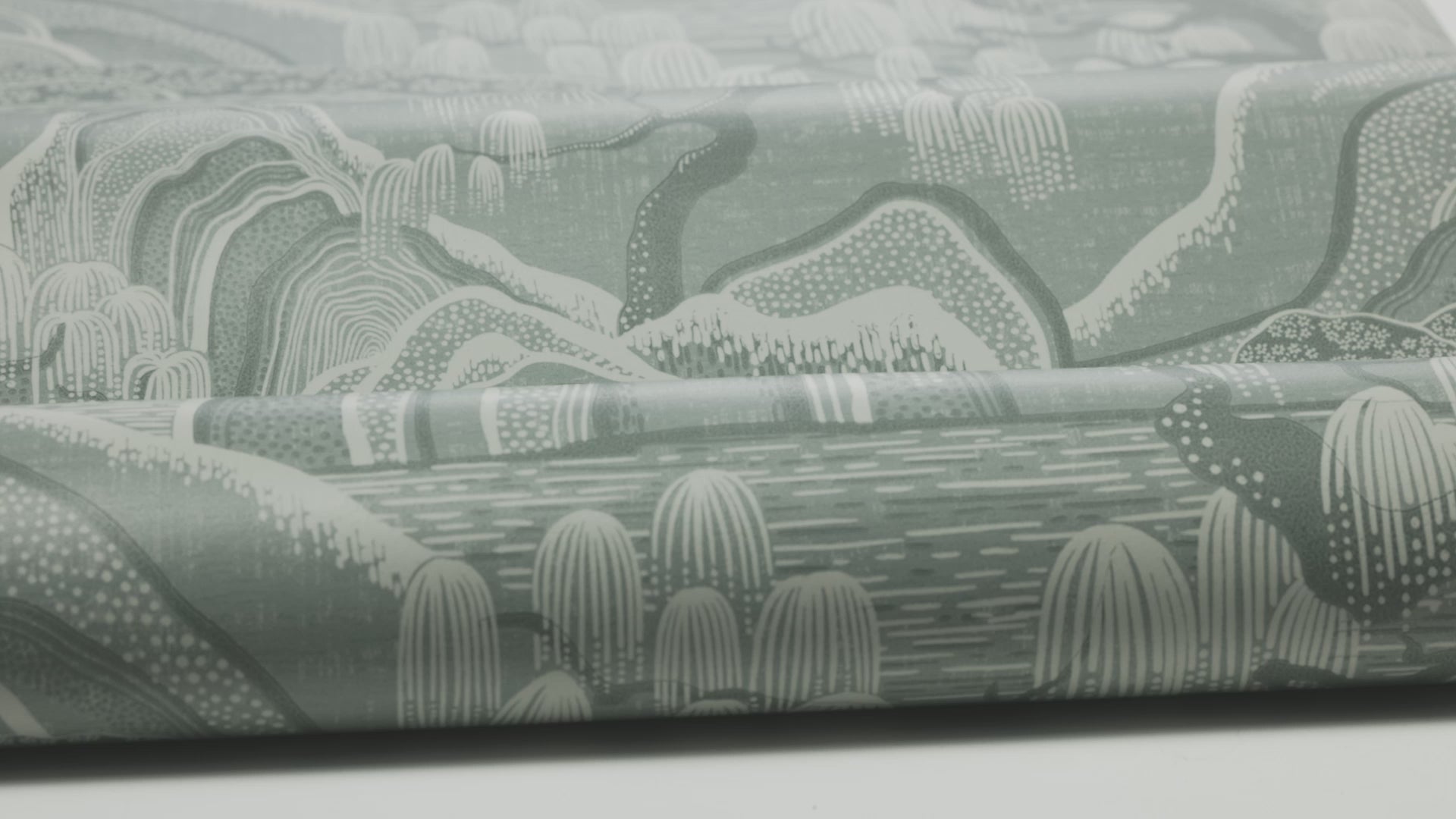 Non-woven paper wallpaper with landscape INDIGO GARDEN light green