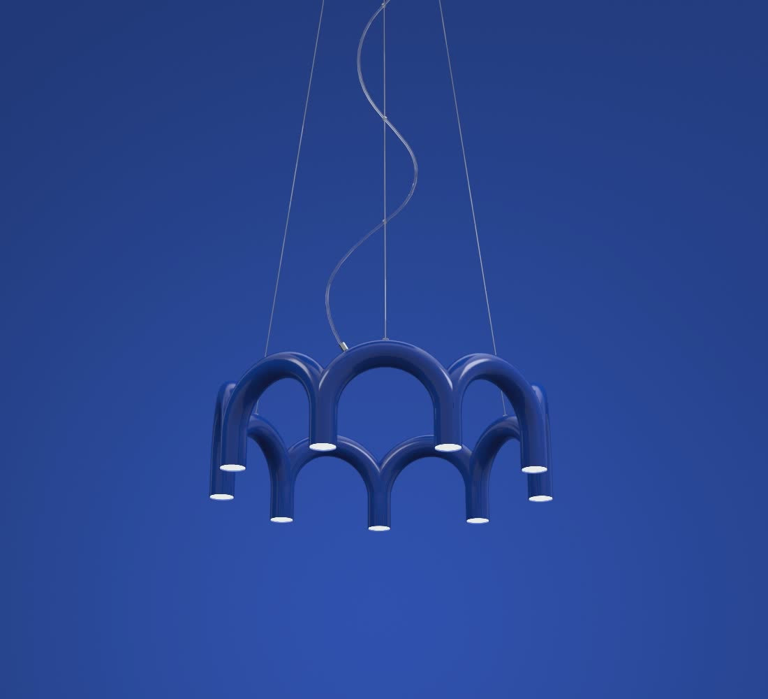 Lampa wisząca ARCH CIRCLE niebieski