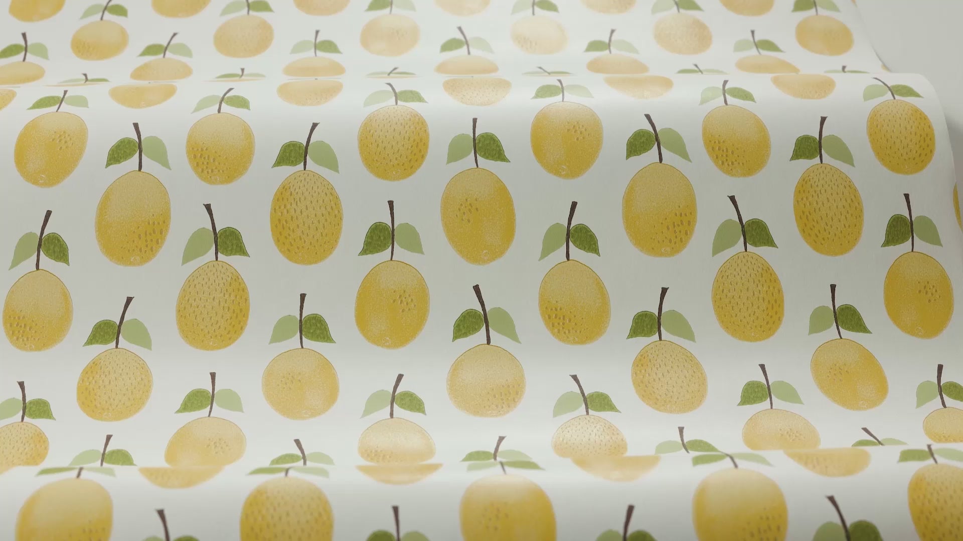 White and Yellow Fruit Motif Plant Wallpaper by PRUNUS