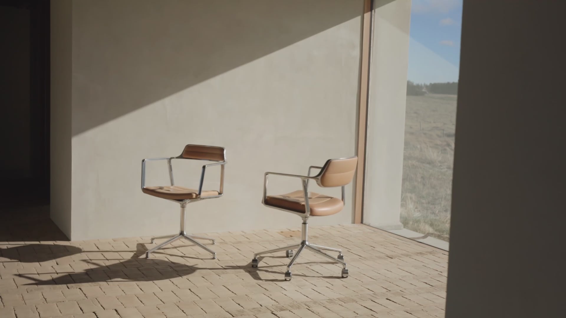 Office chair 453+ sand fabric with metal base