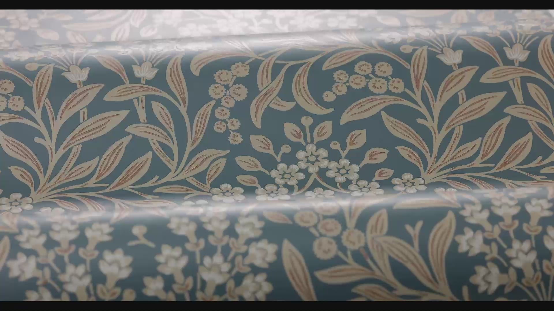 Vlies-Tapete mit pflanzlichem Muster KRYDDHYLLAN blau mit beige