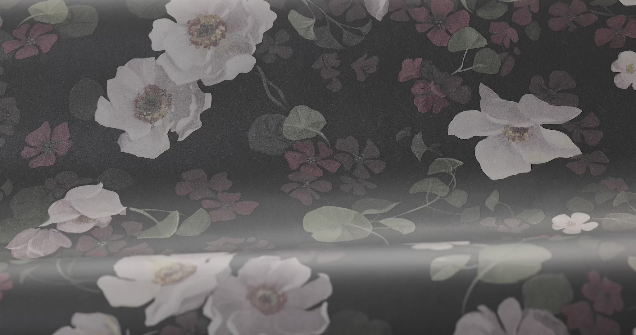 Tapeta flizelinowa papierowa z roślinnym wzorem ENCHANTING FLOWER zgaszony brązowy z białym