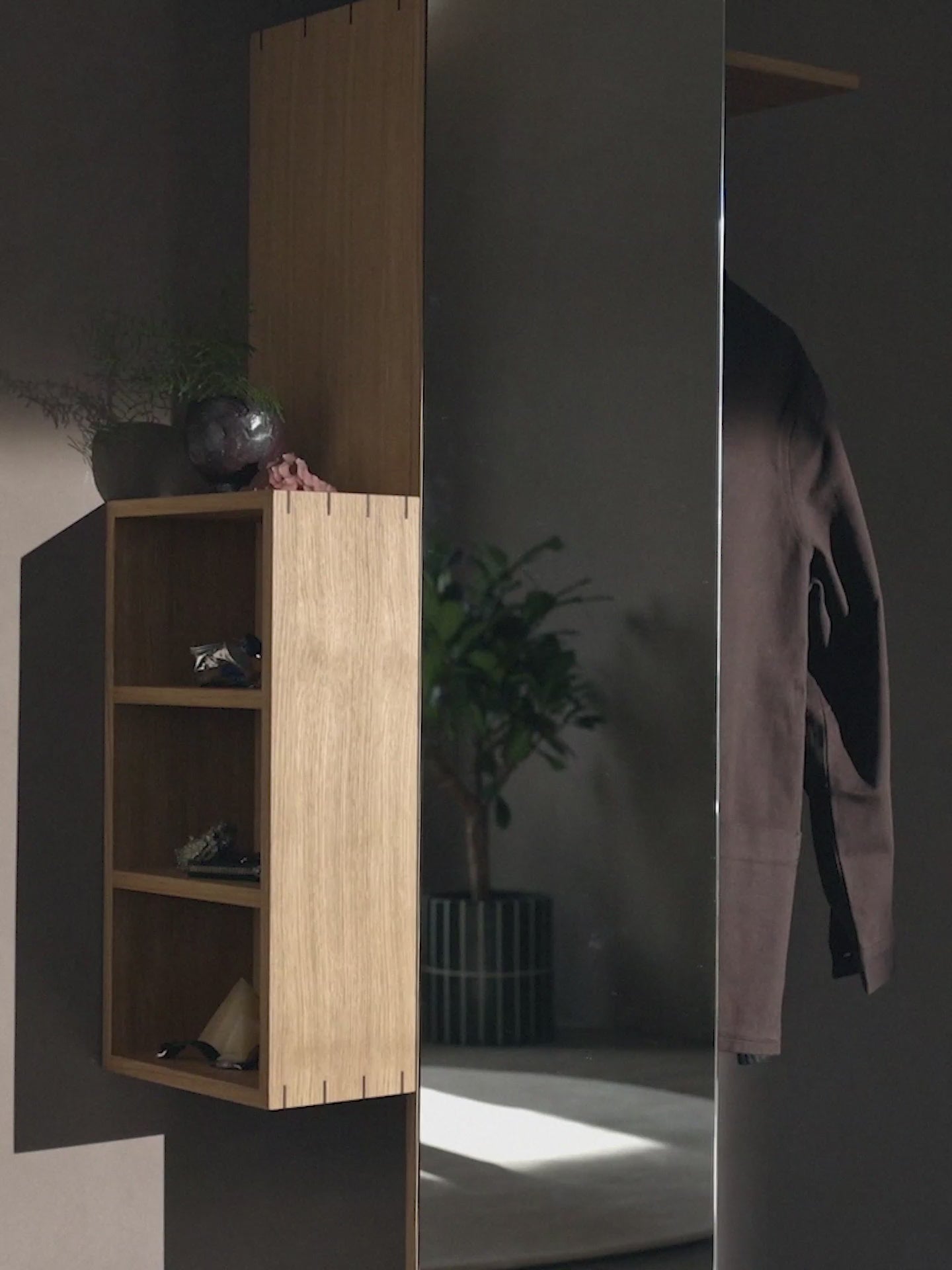 Szafka z lustrem BON HALLWAY CABINET olejowany dąb