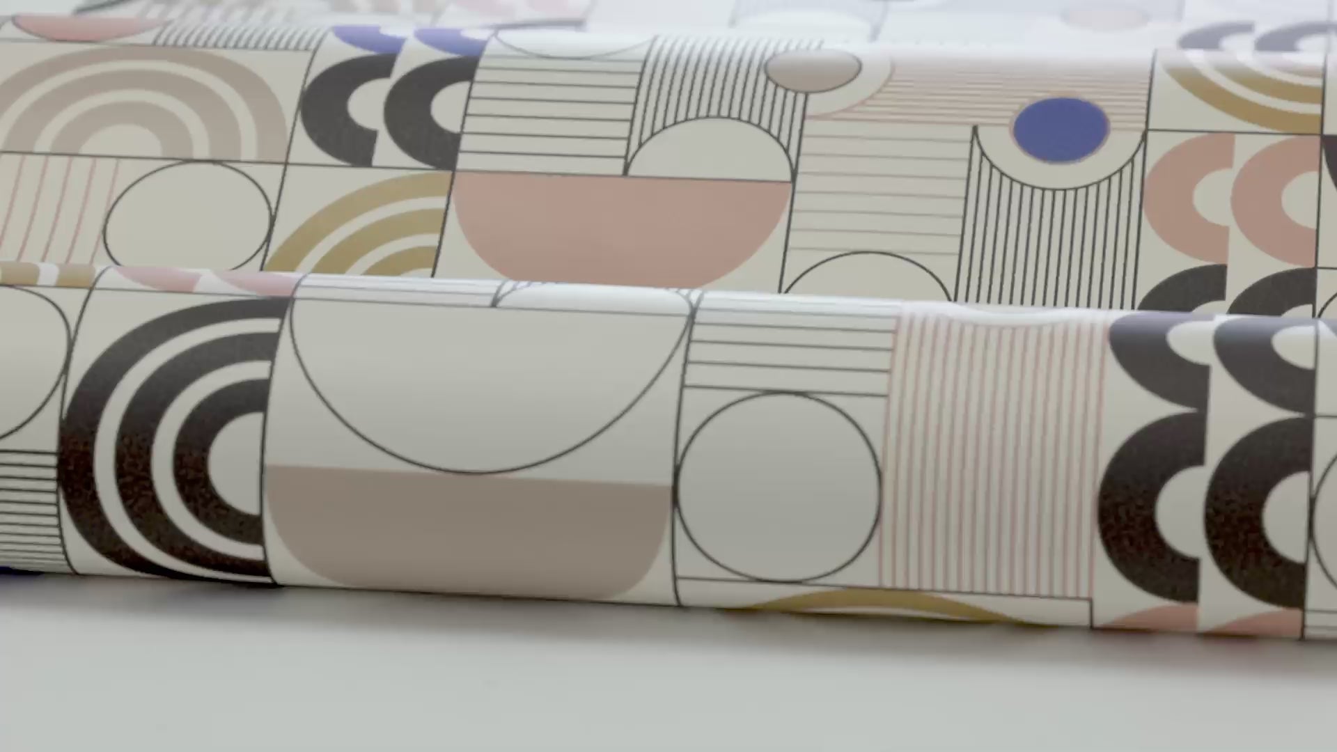 Non-woven paper wallpaper with a geometric pattern COSMOPOLITAN beige