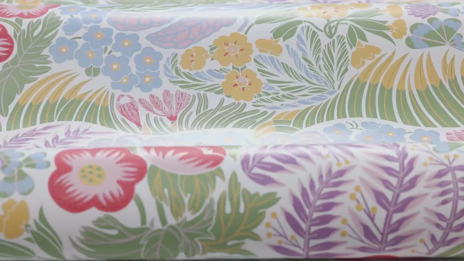 Floral Pattern Wallpaper RABATT Blue with Green