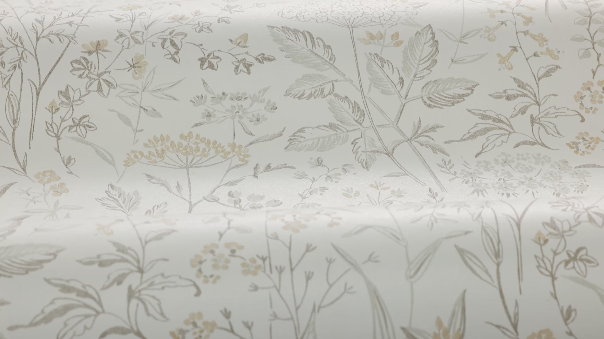 Vlies-Tapete mit pflanzlichem Muster EMIL creme mit grün