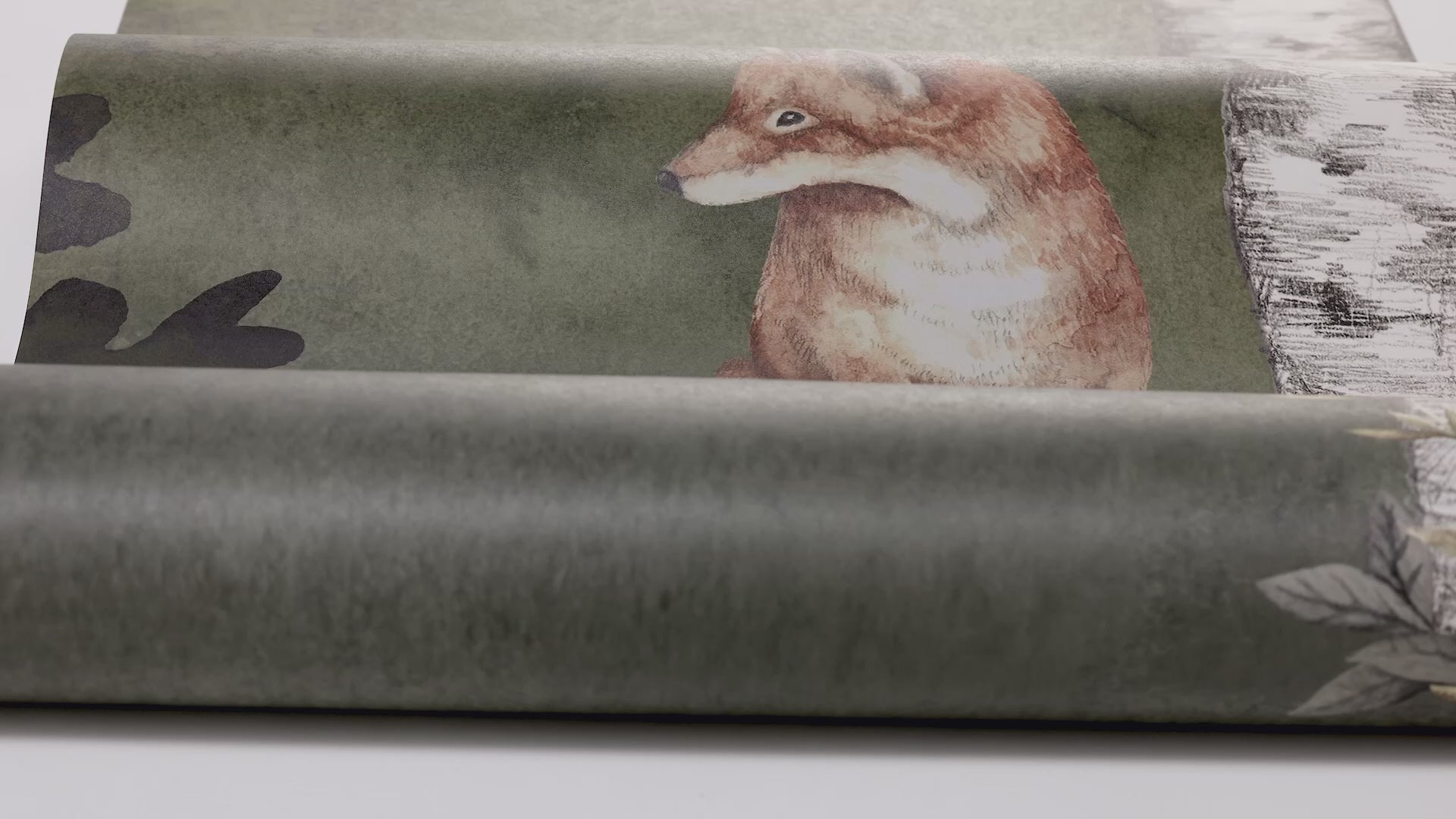 Mural dziecięcy z motywem roślinnym WILD FOREST zielony