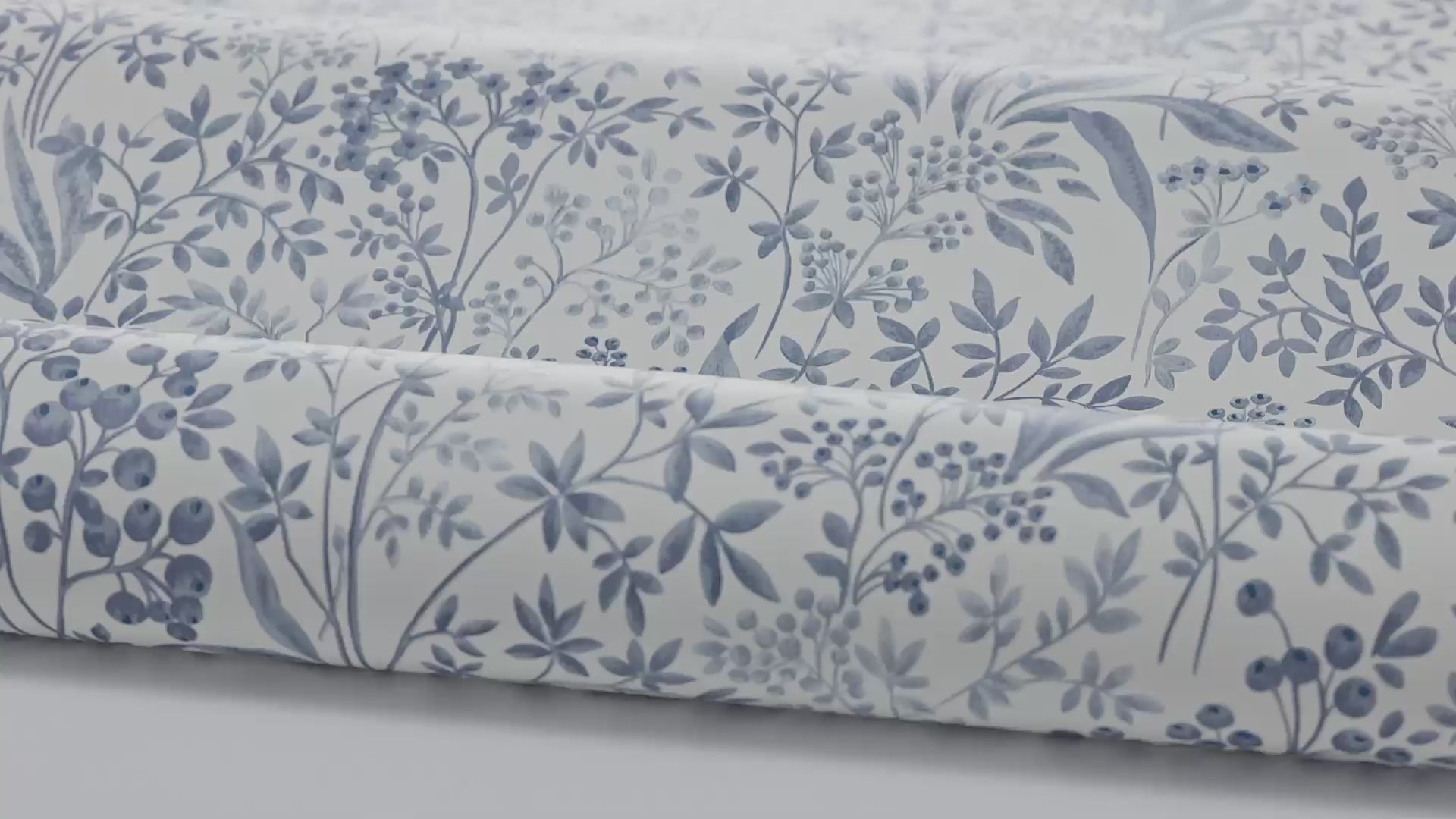 Tapeta flizelinowa papierowa z roślinnym wzorem NOCTURNE niebieski z jasnobeżowym