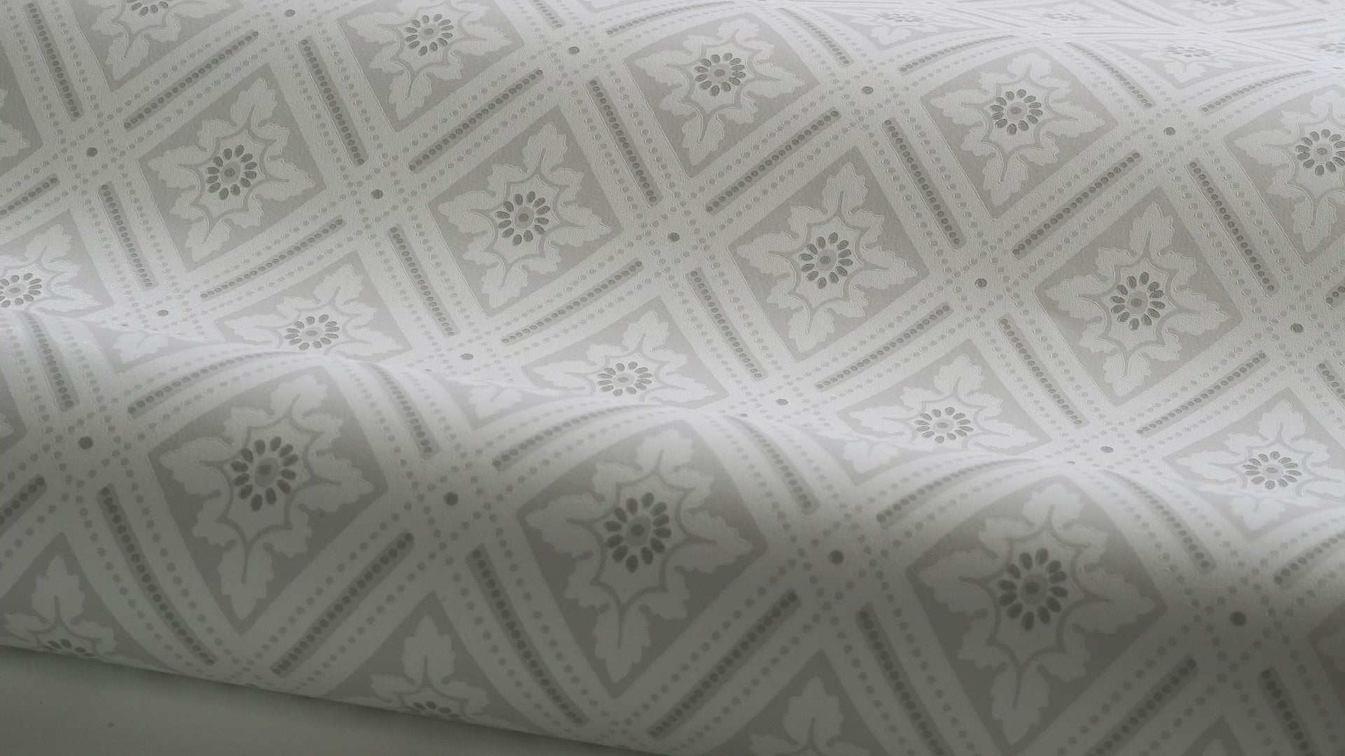 Tapeta flizelinowa papierowa z geometrycznym wzorem ESTER szary z białym