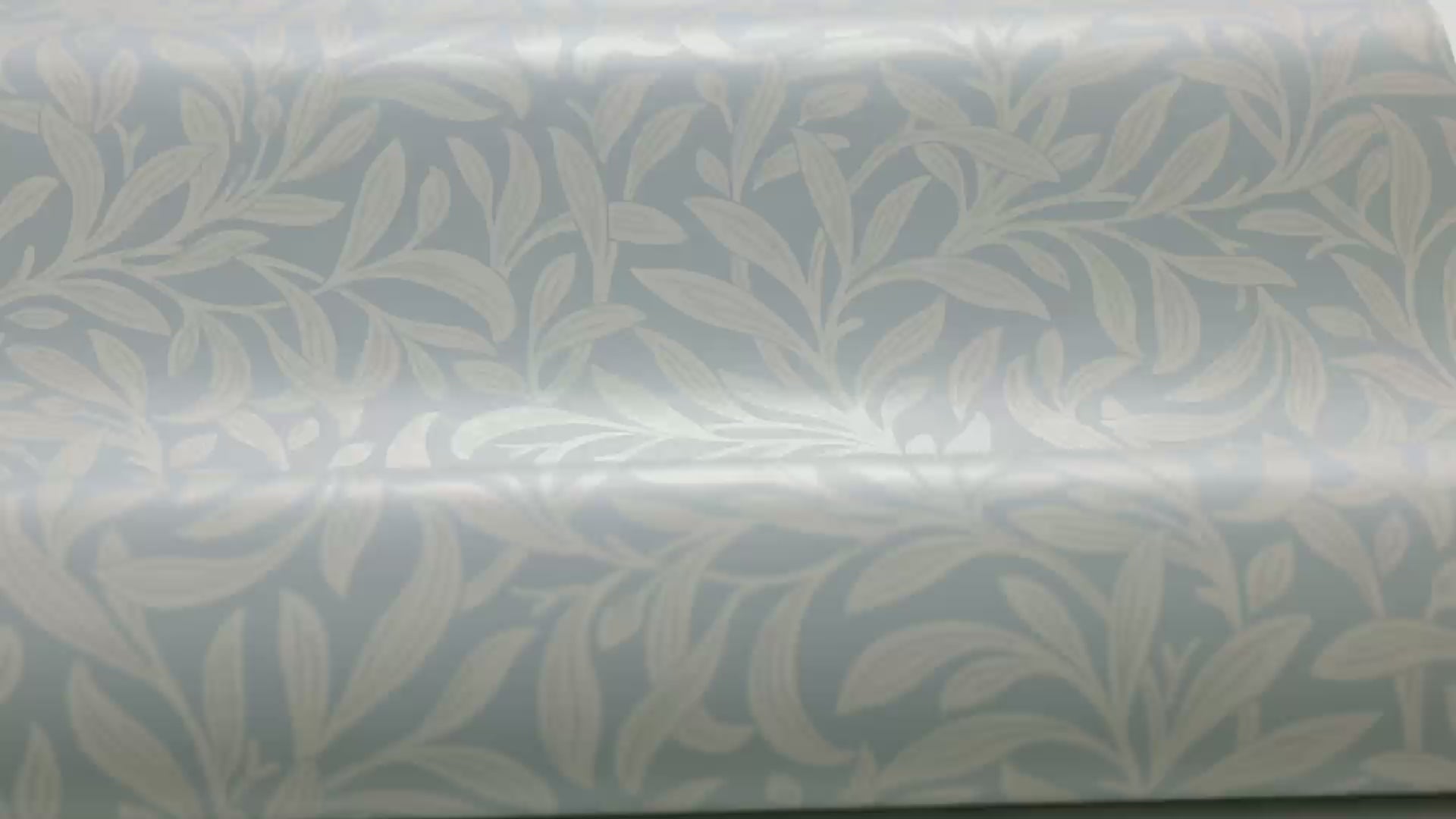 VINTERGRONA Blue Floral Leaf Wallpaper with Beige