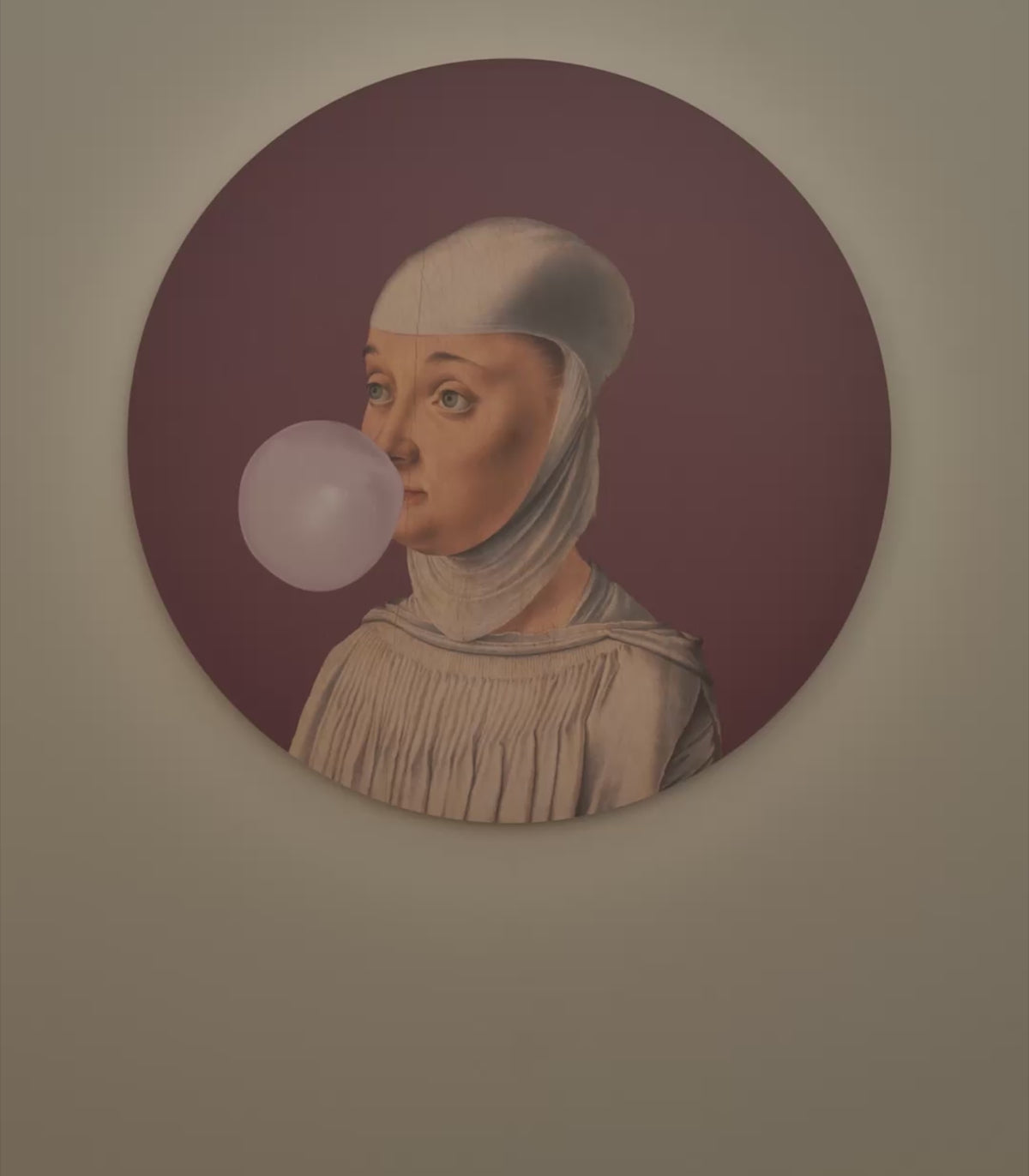 Lampa ścienna DOTS LIGHTING - WOMAN WITH BUBBLE GUM ciemny fiolet