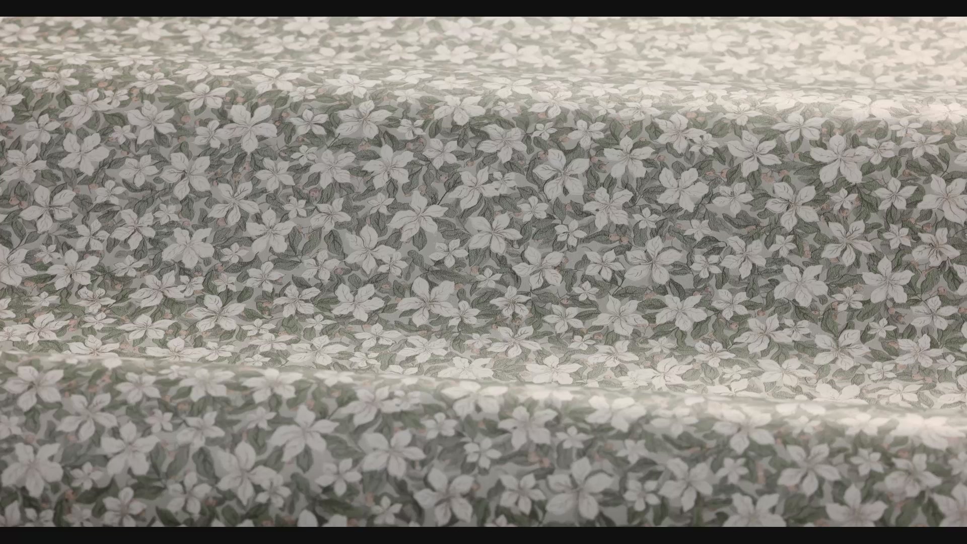 SKOGSBLOMST Green and White Floral Pattern Wallpaper