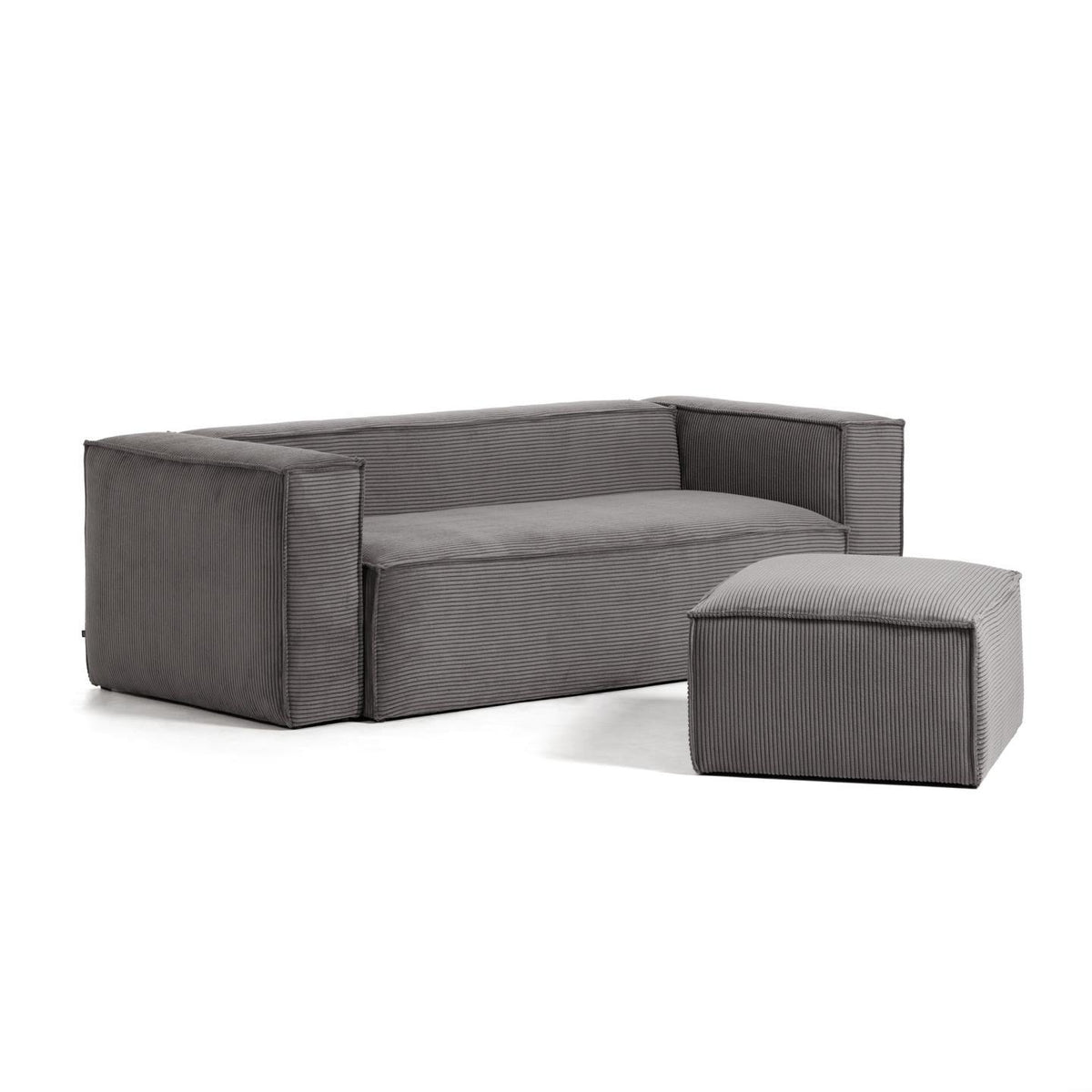Puf BLOK szary sztruks La Forma    Eye on Design