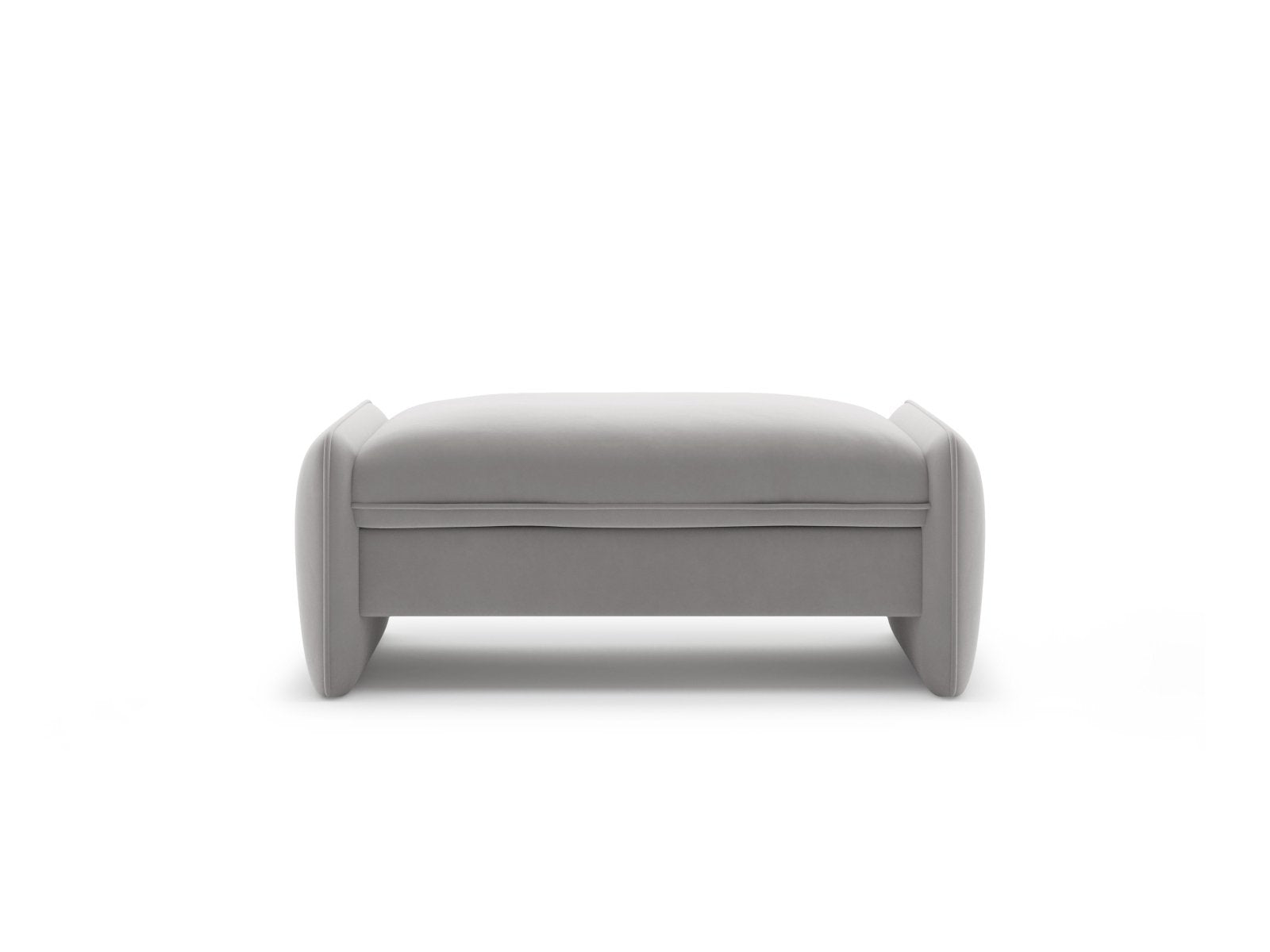 Rectangular Velvet Pouf GEORGIA Light Gray