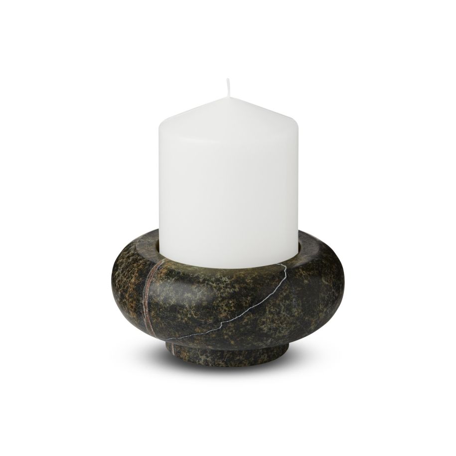 Świecznik STONE zielony marmur