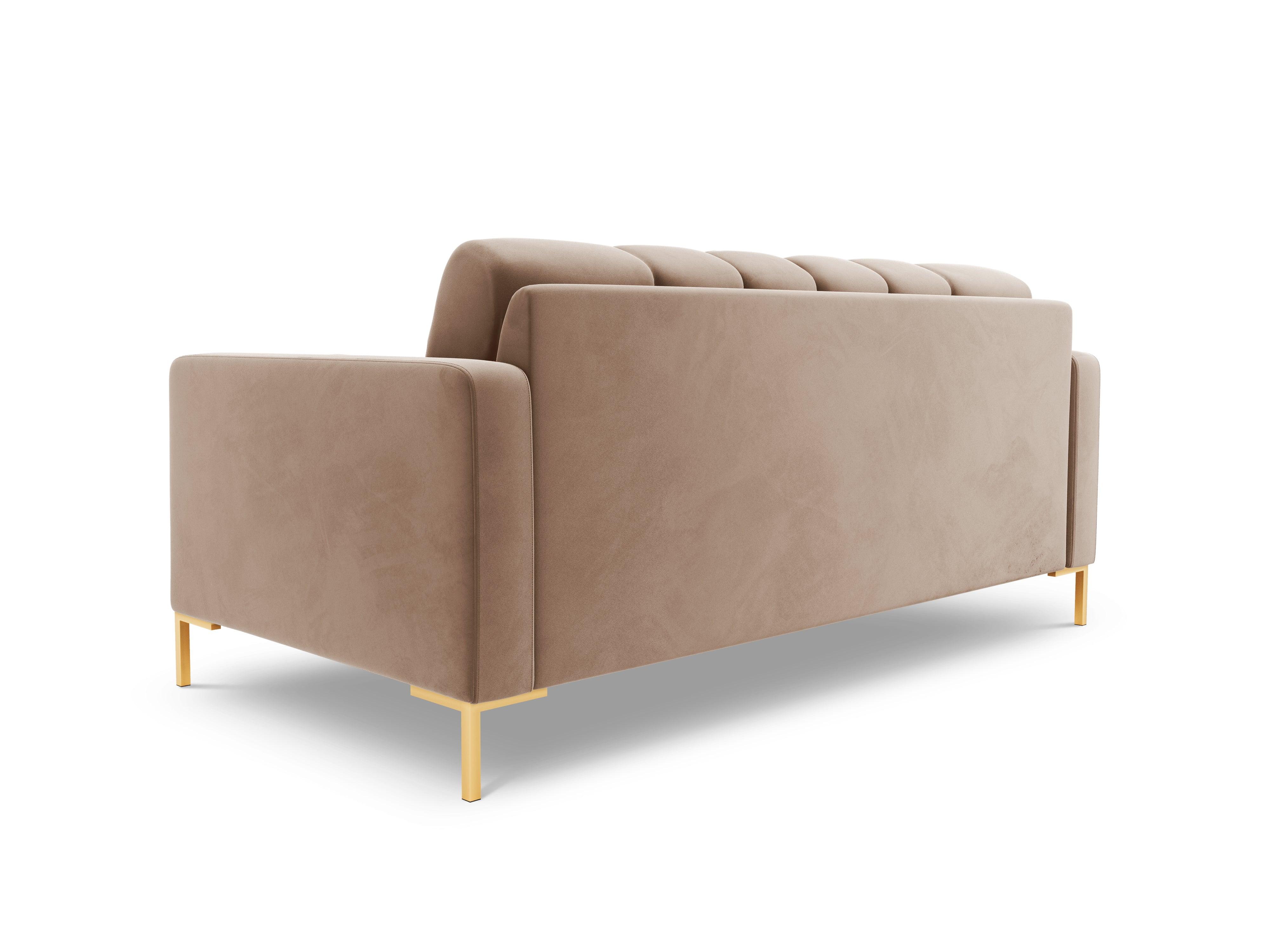 Sofa aksamitna 2-osobowa BALI beżowy ze złotą podstawą Cosmopolitan Design    Eye on Design