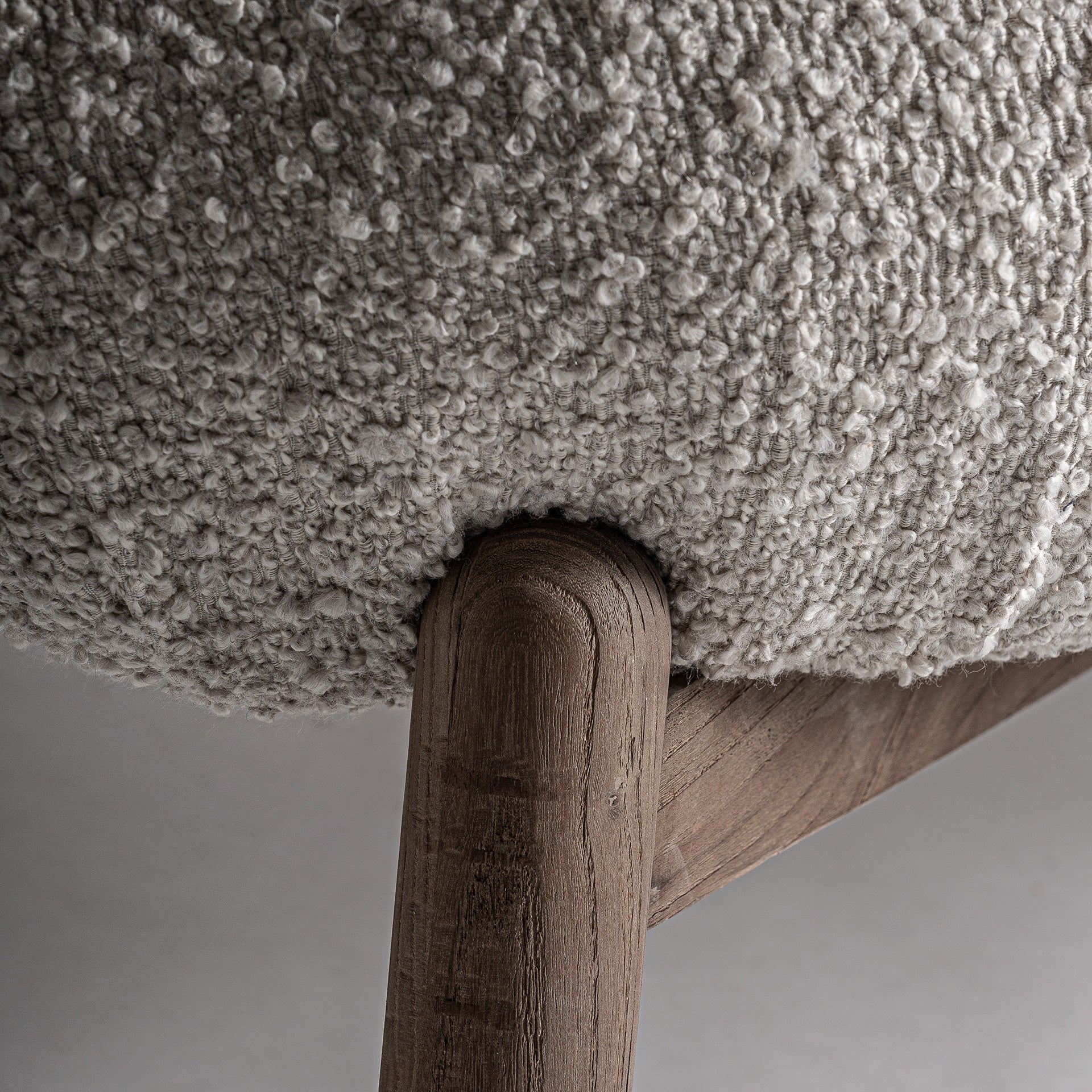 Beige JACQUARD Sofa with Wooden Base