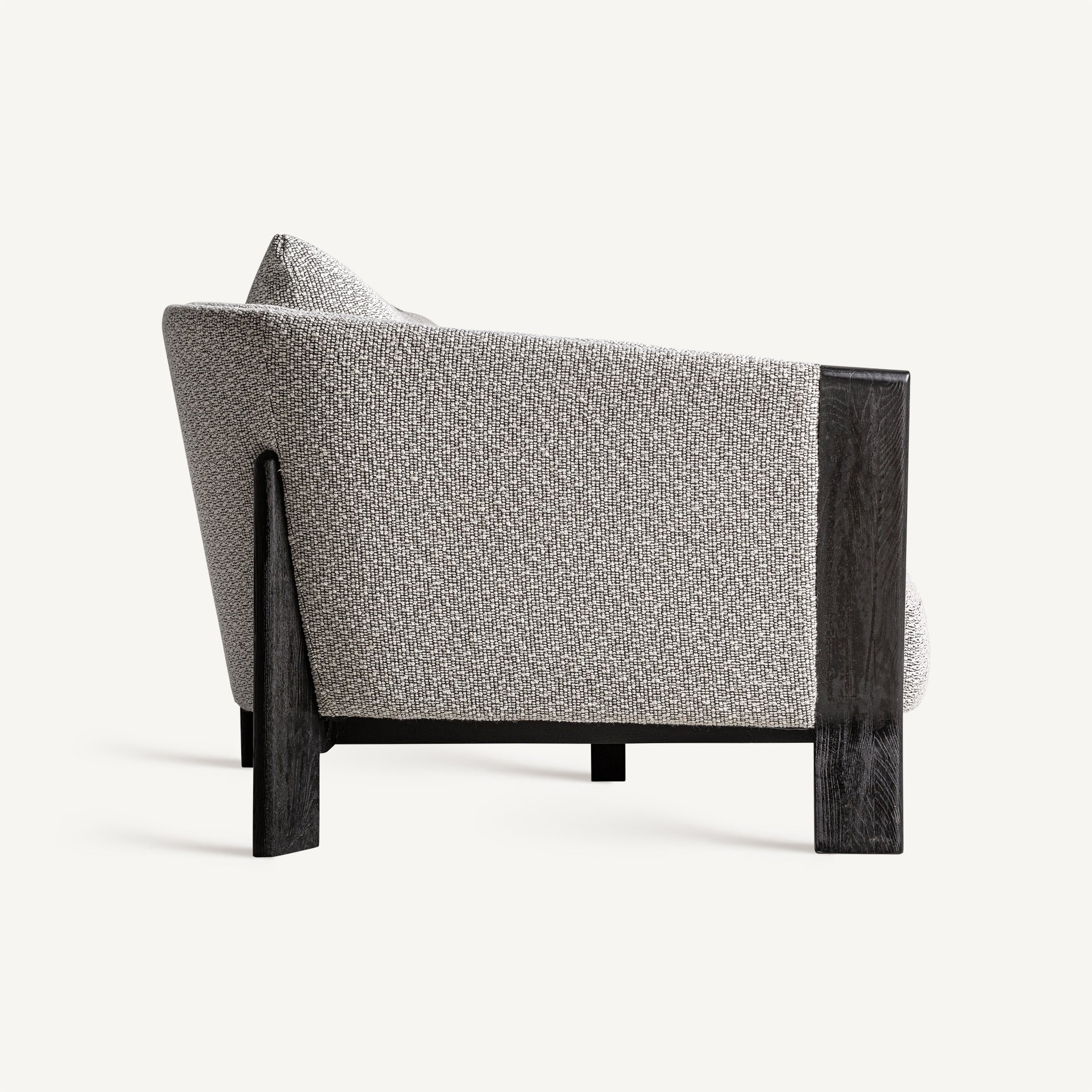 Sofa NARA szary z czarną dębową podstawą