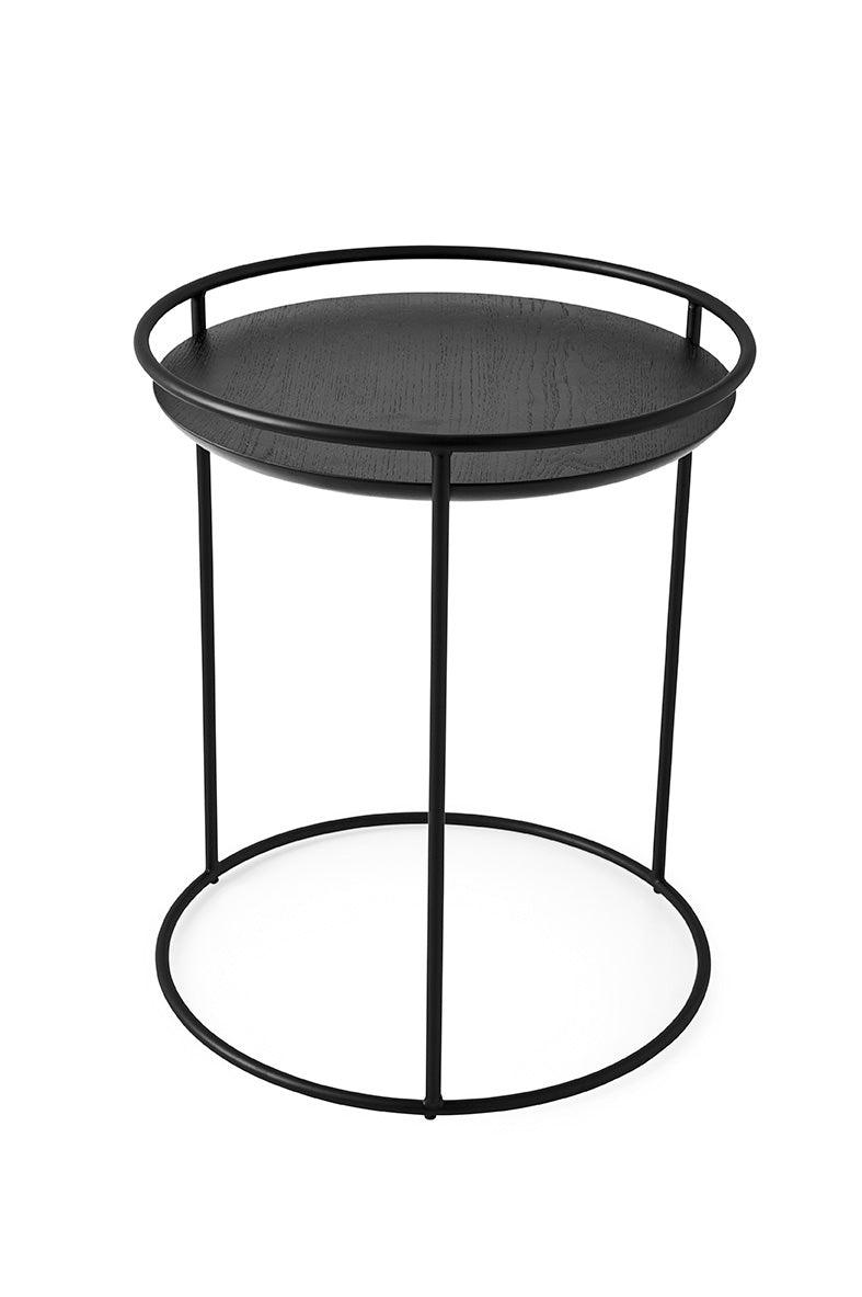 Stolik boczny ATOLLO czarna podstawa Calligaris 50 cm czarne matowe drewno  Eye on Design