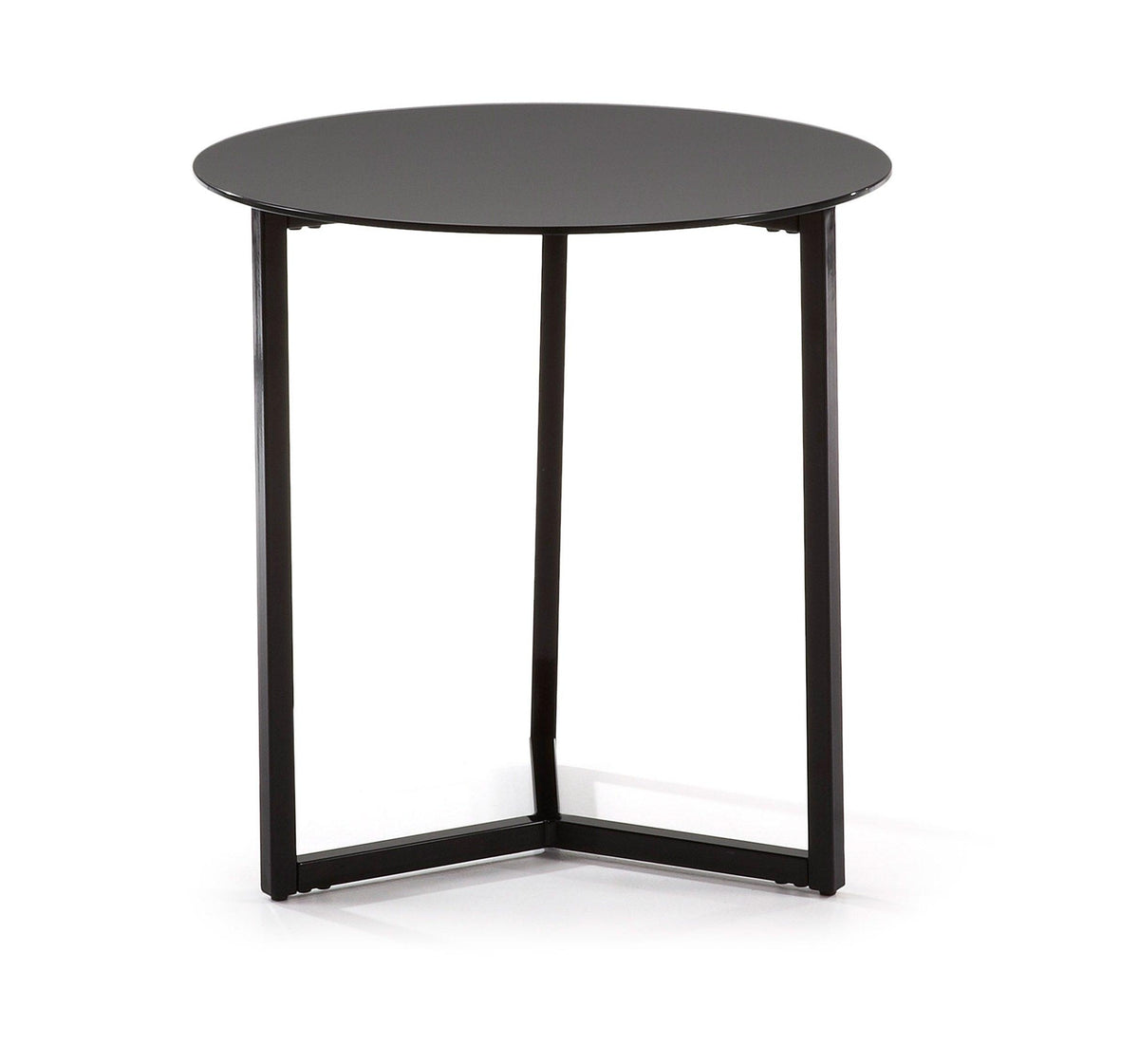 Stolik boczny RAEM czarny szklany blat – Kave Home – Eye on Design