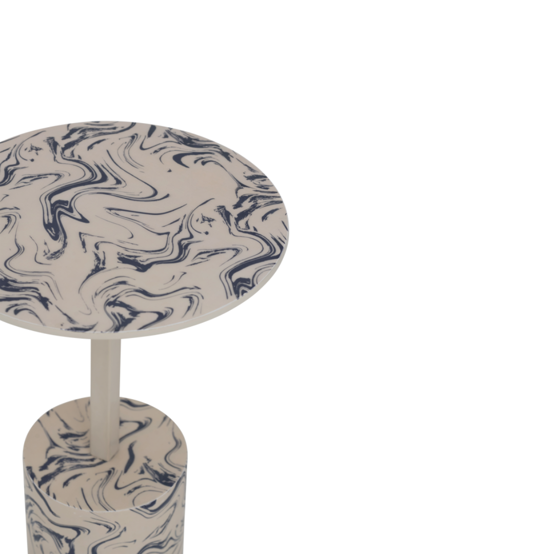 Stolik boczny STEN beżowy z niebieskim