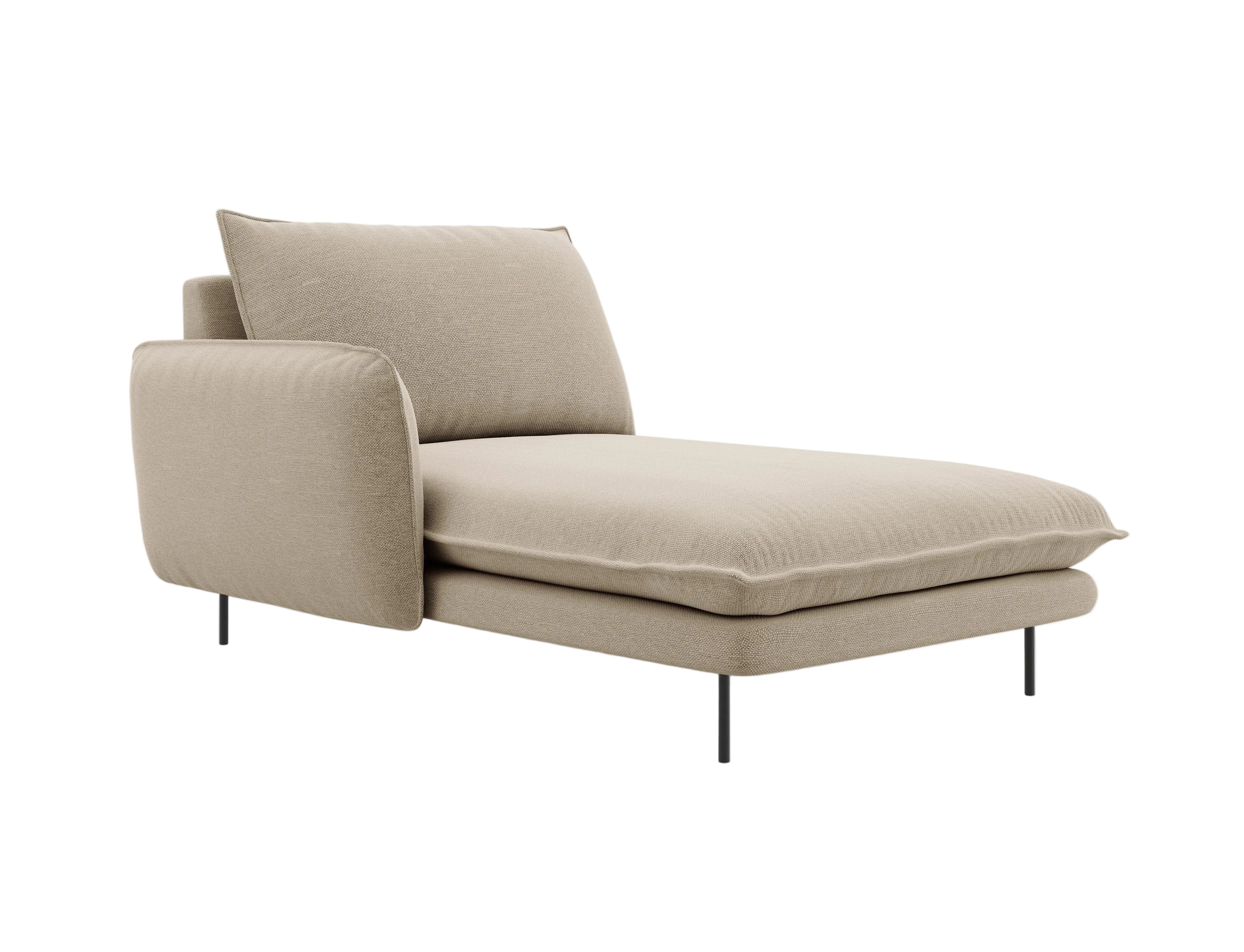 Szezlong lewostronny VIENNA beżowy z czarną podstawą Cosmopolitan Design    Eye on Design